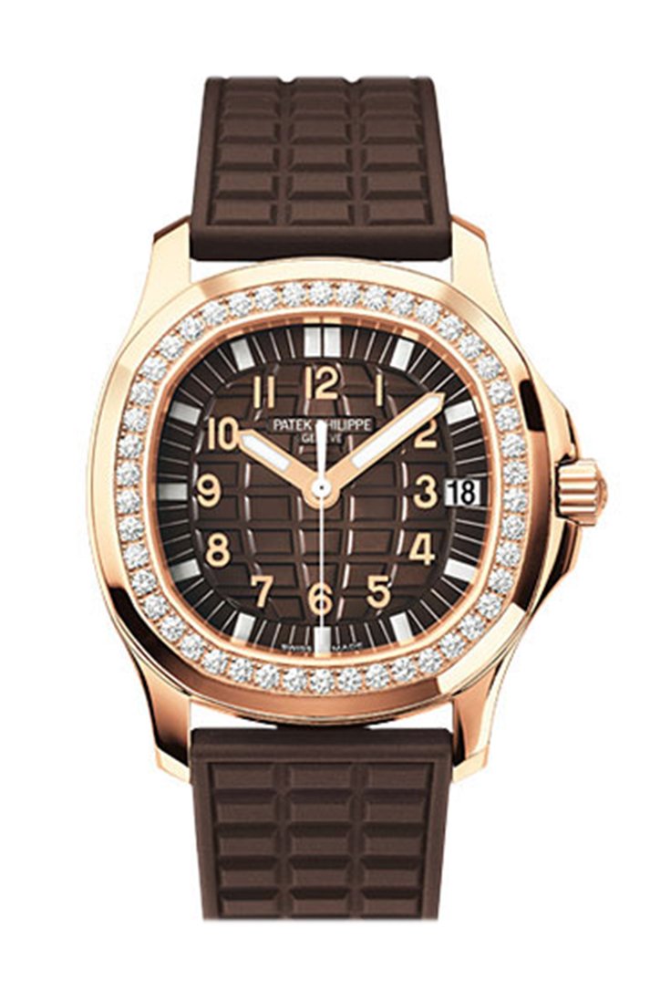 [Super Clone]Patek Philippe Aquanaut Luce Automatic Diamond Brown Dial Ladies Watch 5068R-001