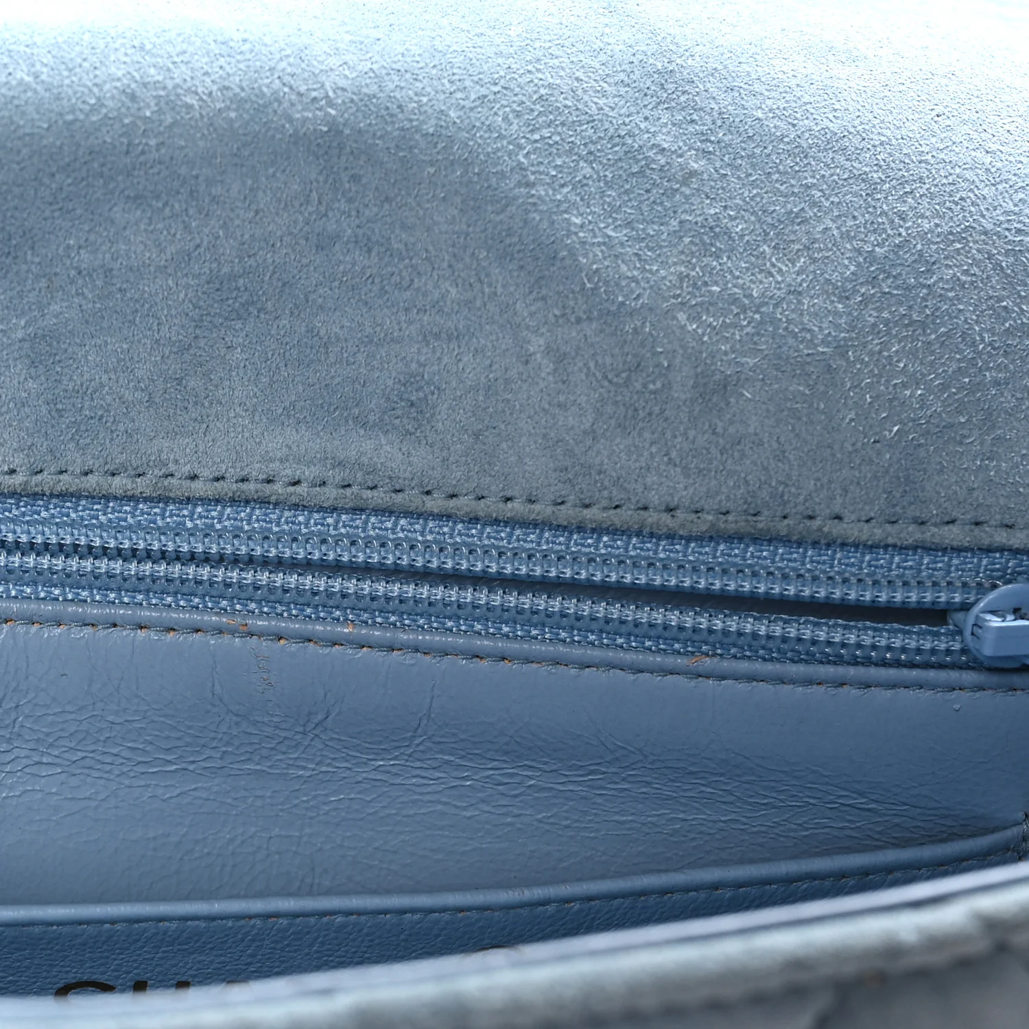 Suede Small Messenger Flap Light Blue
