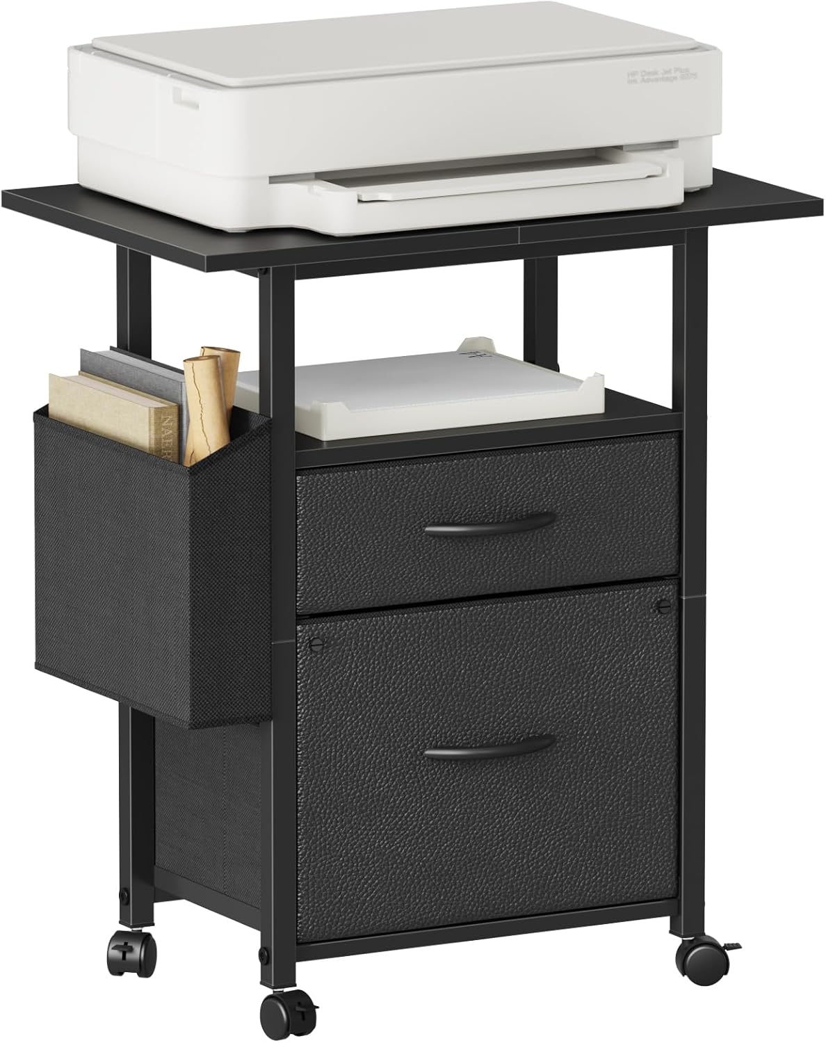 2-Drawer Fabric Mobile File Cabinet with 24