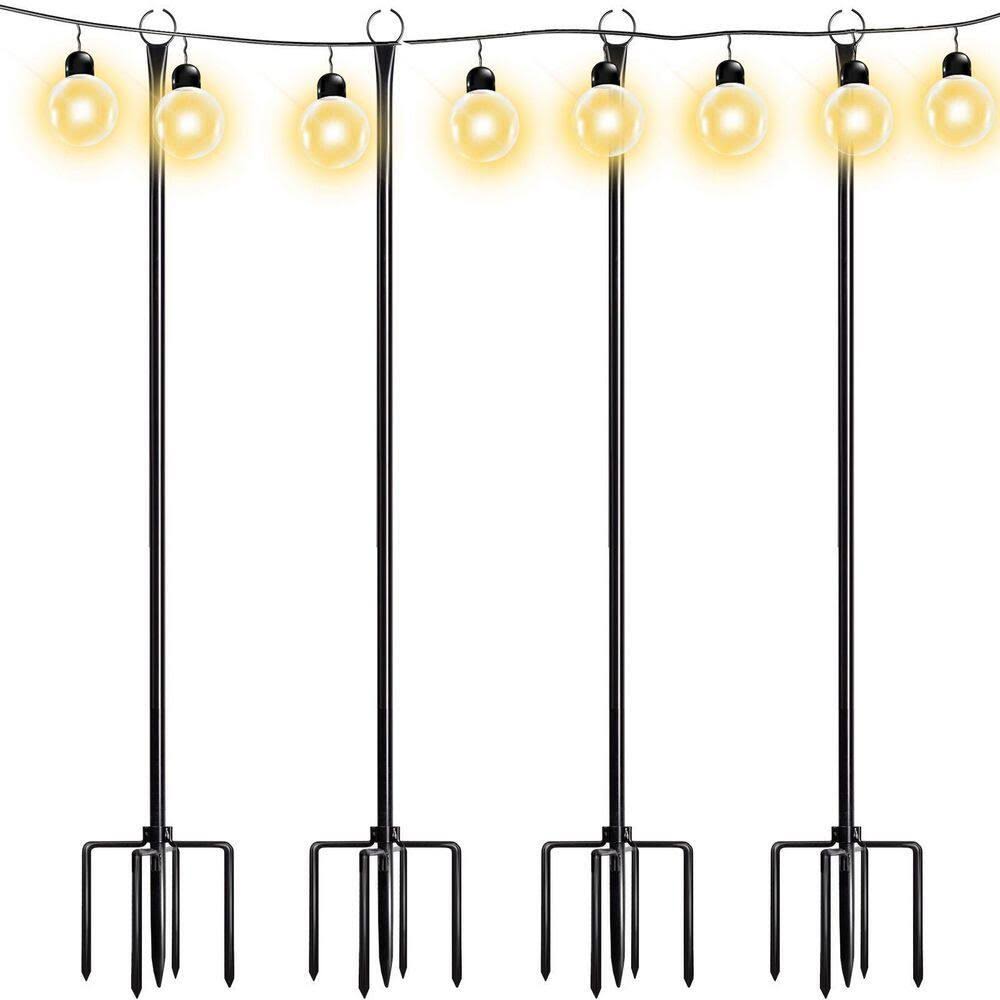 Walensee 9.4 ft. Outdoor String Light Poles for Patio, Garden, Yard Flagpole 4 Pack