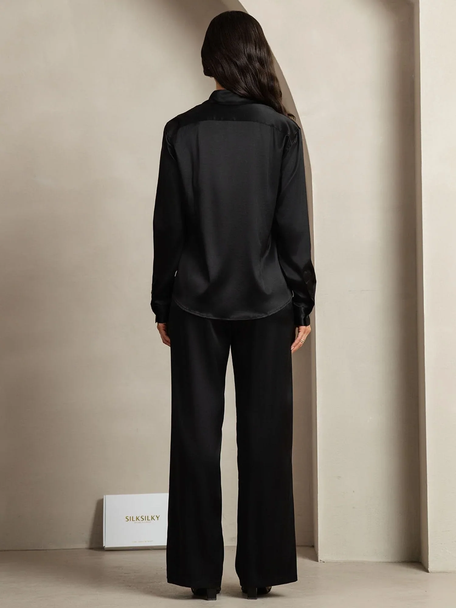 19Momme Silk Button-Up Shirt & Wide-Leg Pants Set