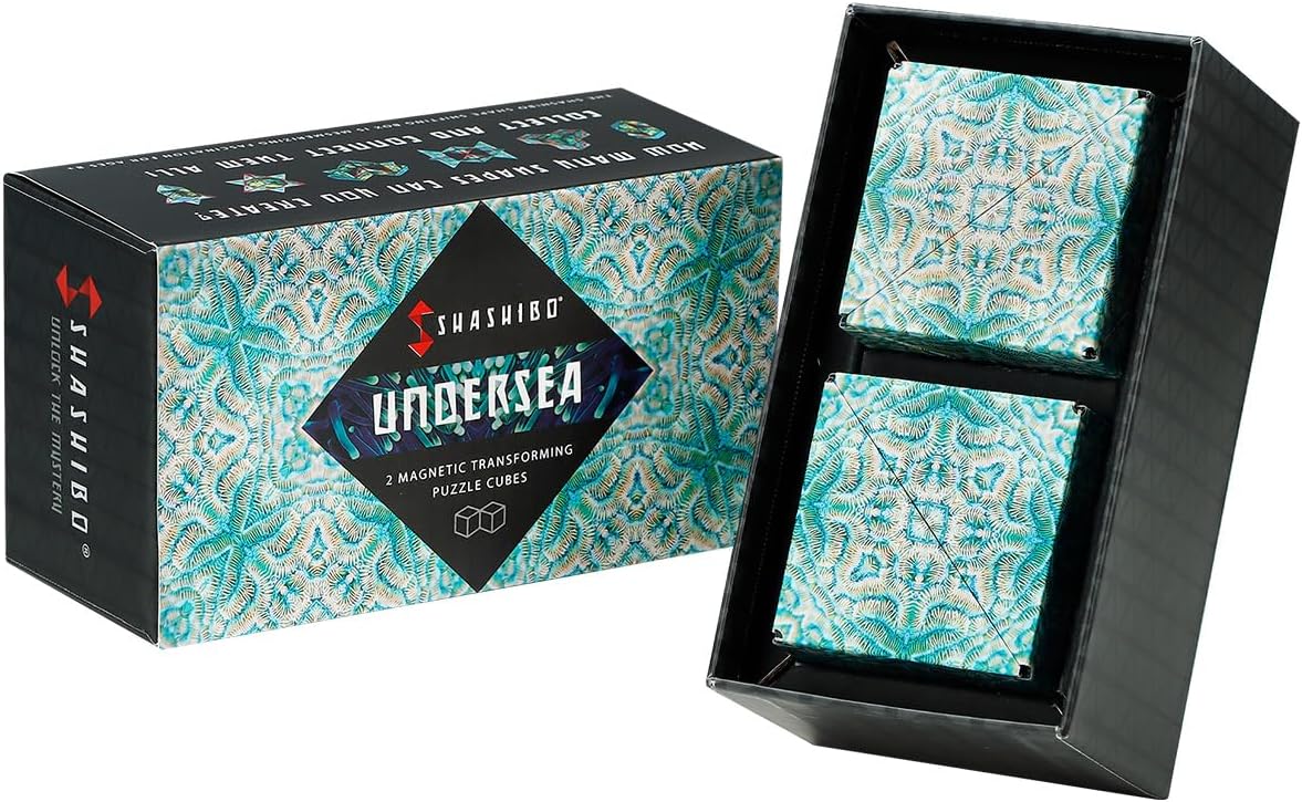 Shashibo Shape Shifting Box - Award-Winning STEM Fidget Toy with Ultra Strong Magnets - Puzzle Cube Transforms Into 100+ Shapes, Perfect Sensory Gift for Kids, Teens, and Adults (Spaced Out)