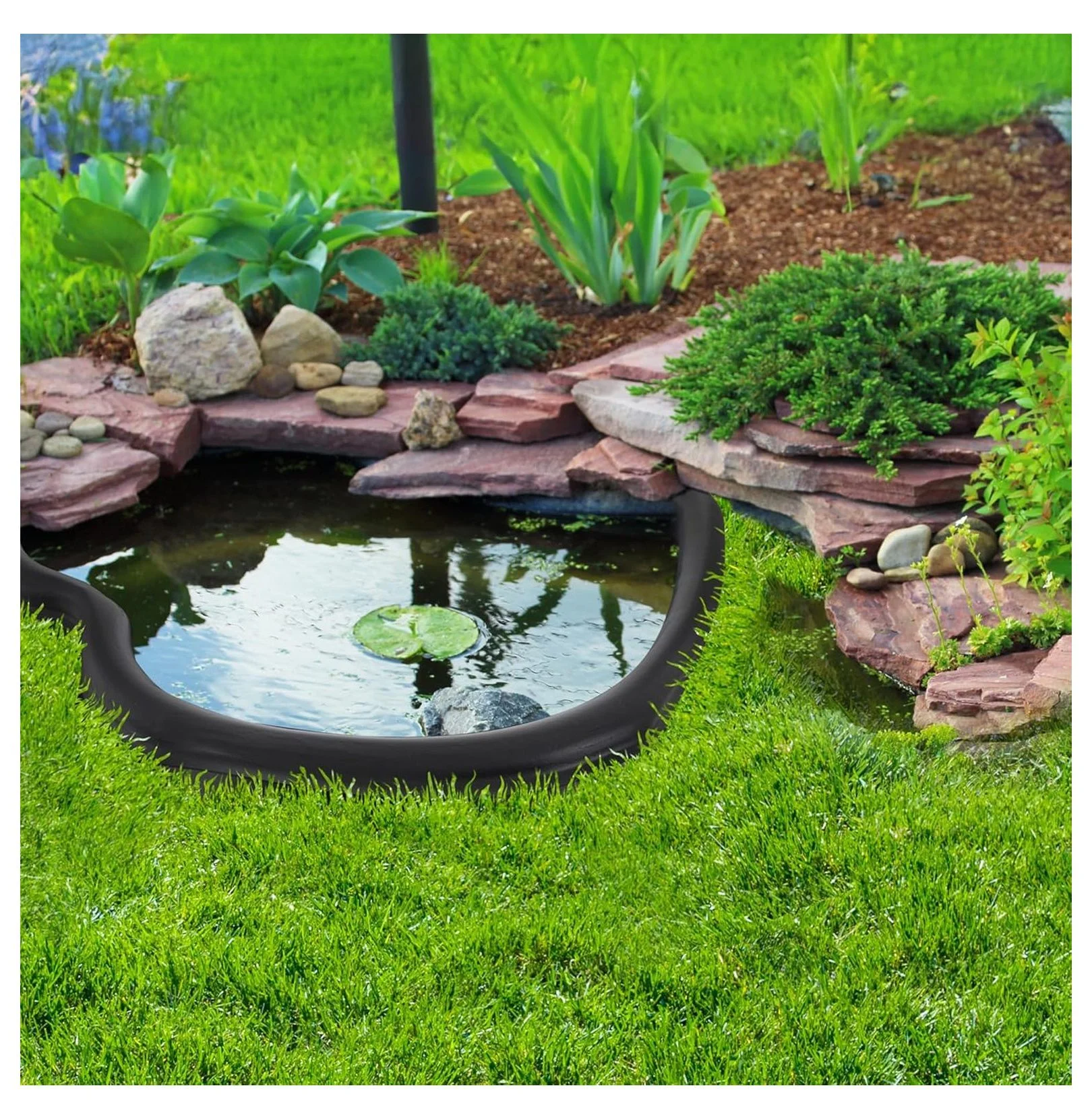 Products Rigid Preformed Pond Liner, Fish and Plant Safe, Lightweight 4.25 pounds, Holds up 33 Gallons, Black - Image 6