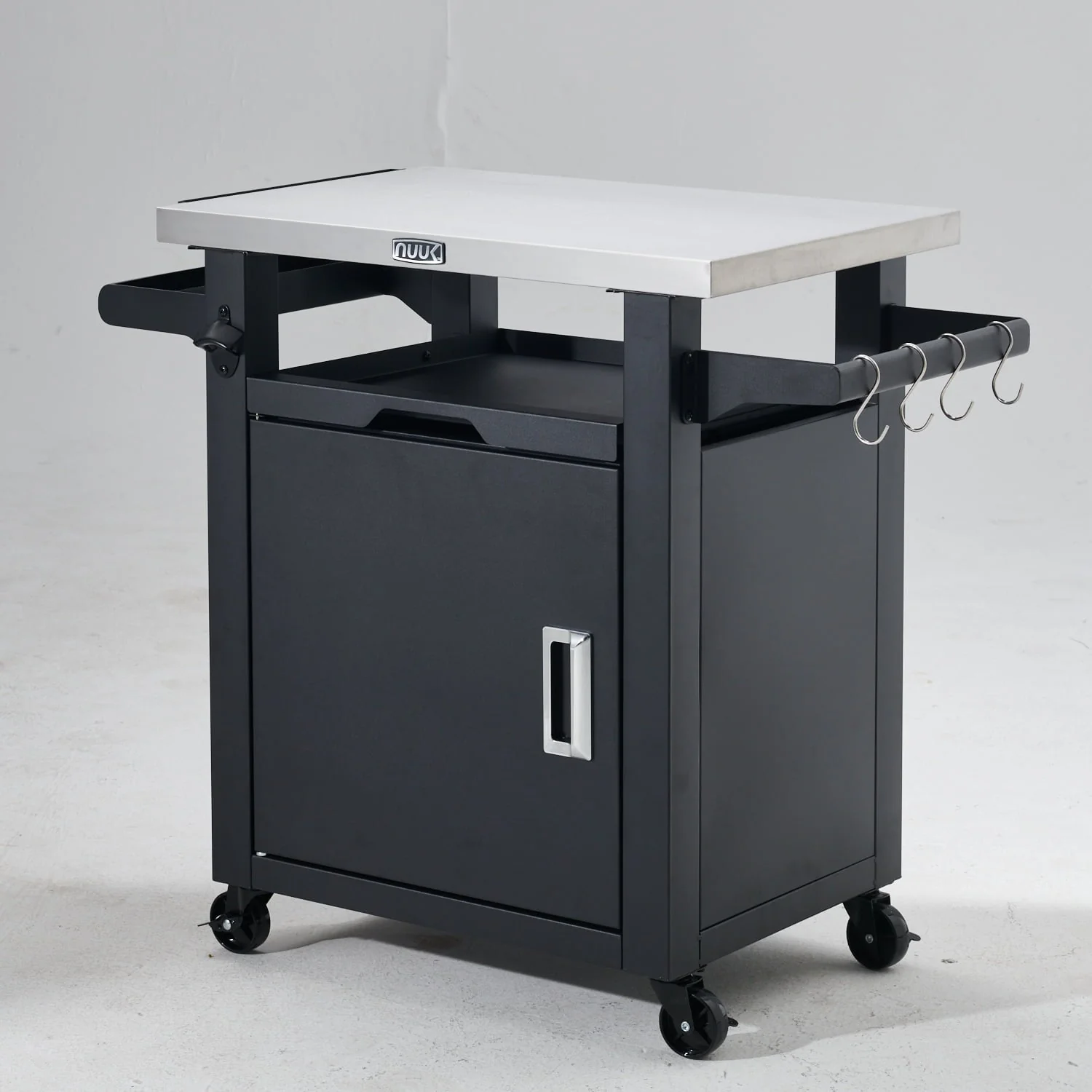 Deluxe 30IN Outdoor Rolling Grill Cook Station, Bar Table with Patio Storage Cabinet and Outdoor Dining Table, Black - Image 8
