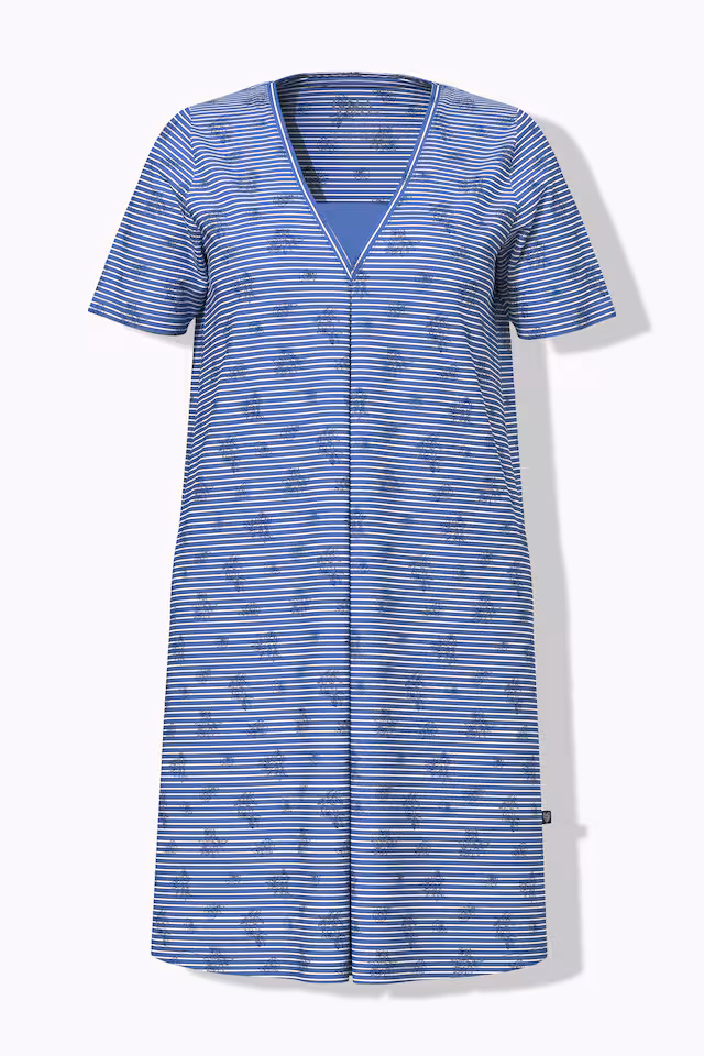 Pinstripe Petal Short Sleeve Nightgown
