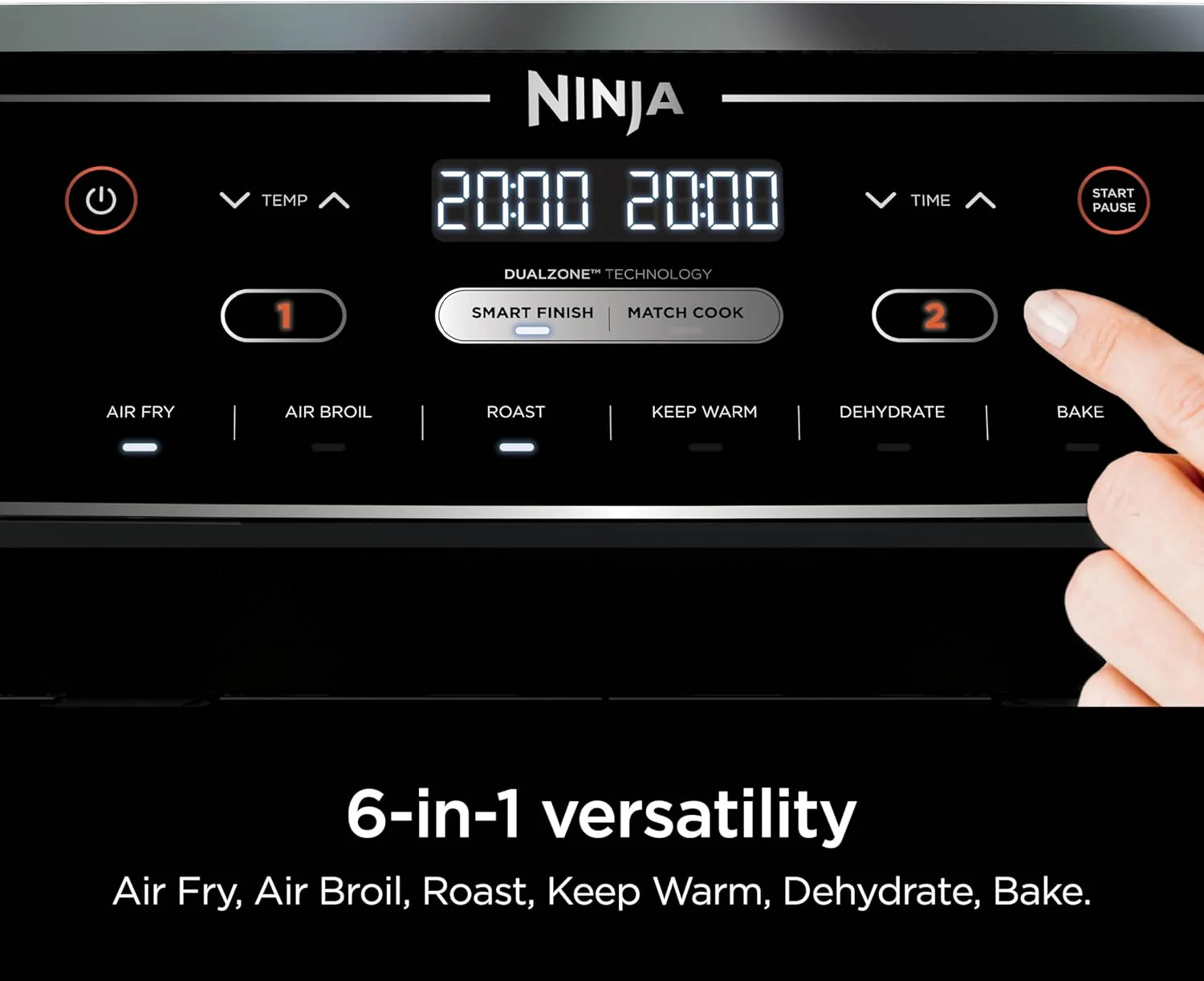 Friteuse à air Ninja Foodi 6-en-1 FlexBasket avec MegaZone de 7 pintes et séparateur de panier
