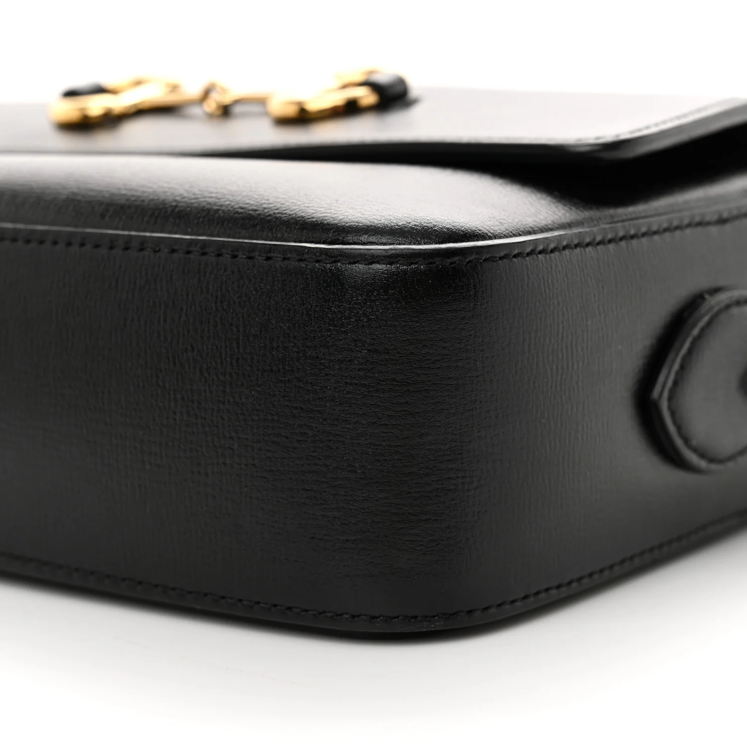 Textured Calfskin Small Horsebit 1955 Shoulder Bag Black