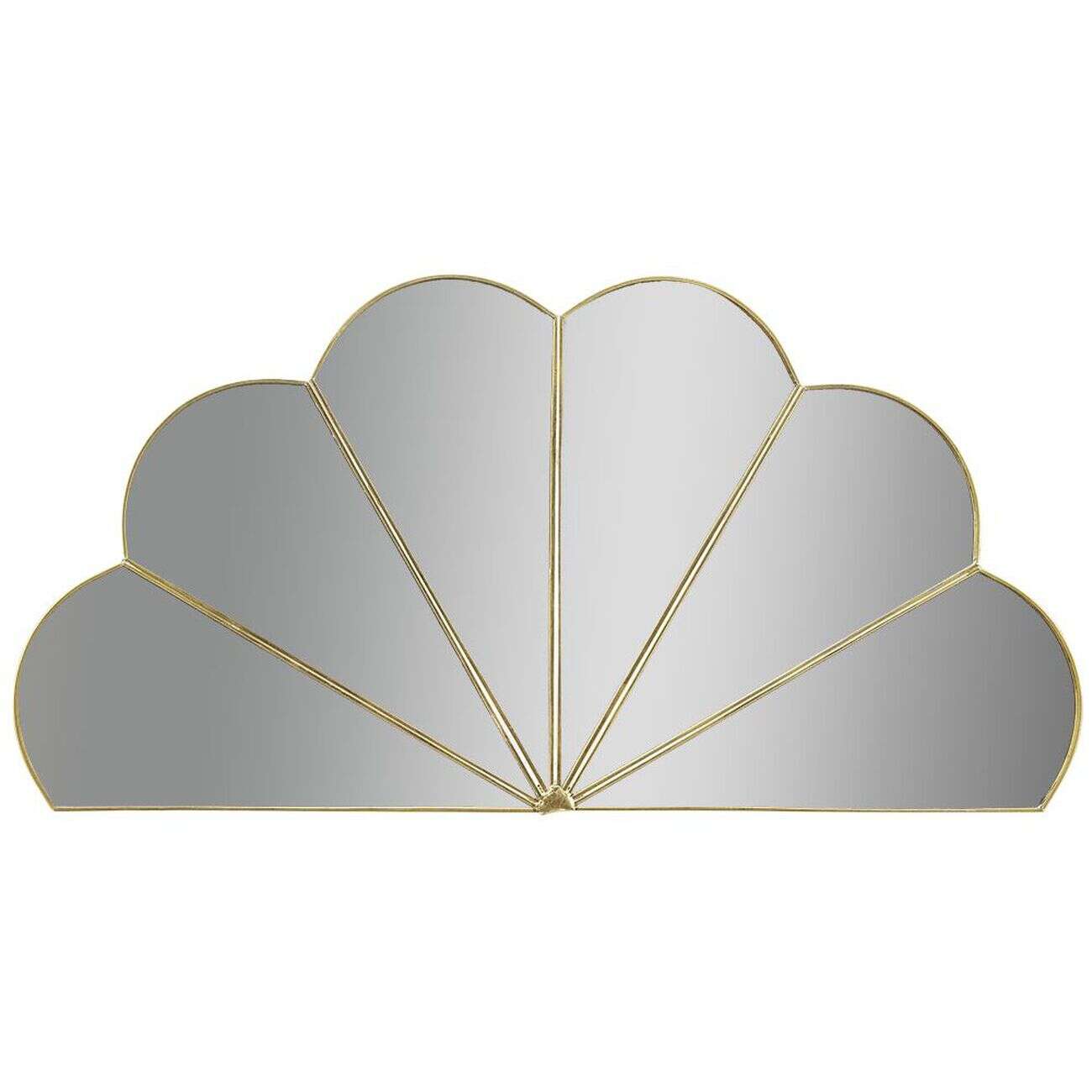 Miroir demi-fleur métal doré