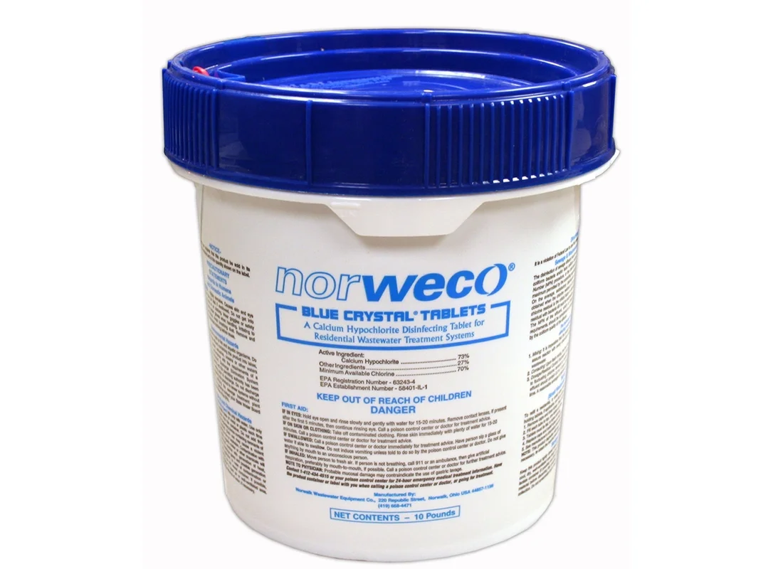 Blue Crystal Wastewater Disinfecting Tablets, 10 lb. Pail