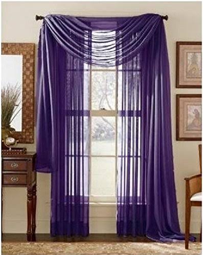 Decotex 2 Piece Solid Elegant Sheer Curtains Fully Stitched Panels Window Treatment Drape (54