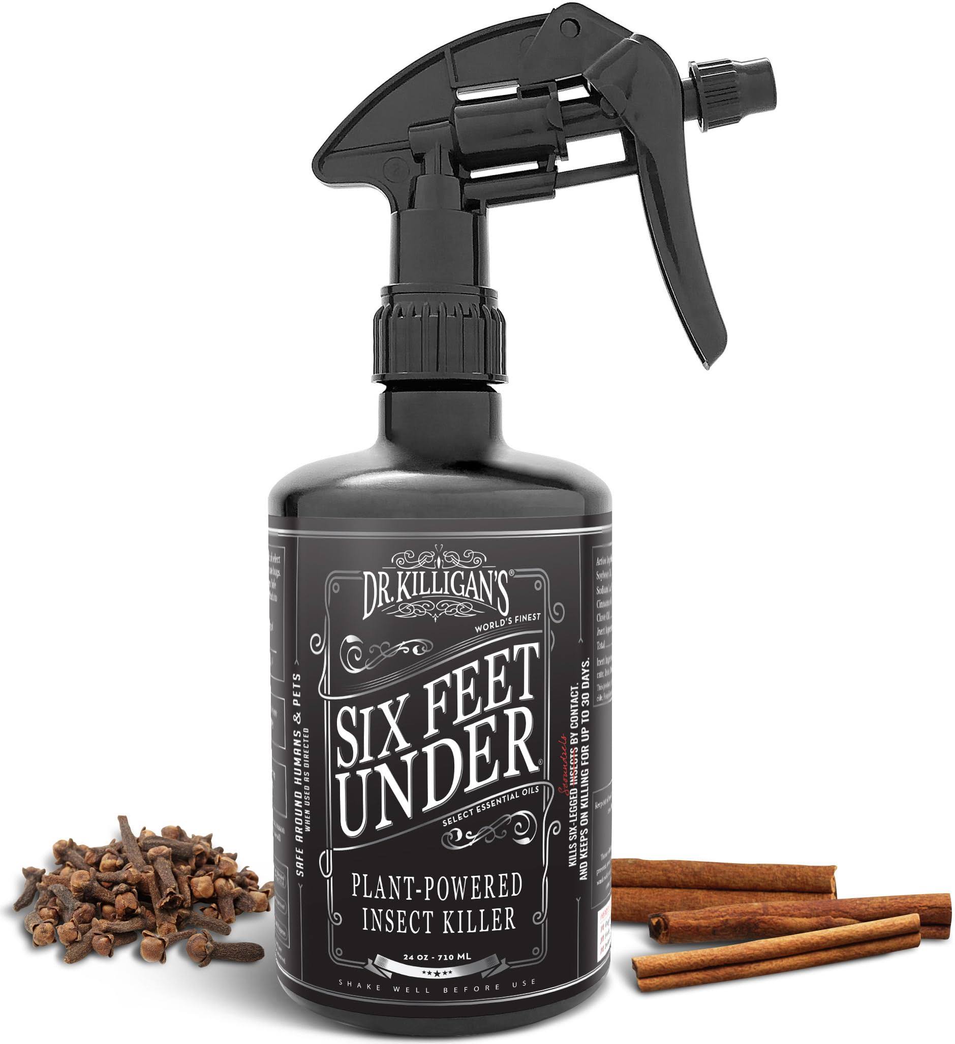 Dr. Killigan's Six Feet Under Non Toxic Insect Spray | Indoor Natural Pest Control & Safe Insecticide | Flea, Tick, Pantry & Clothing Moths, Ant,