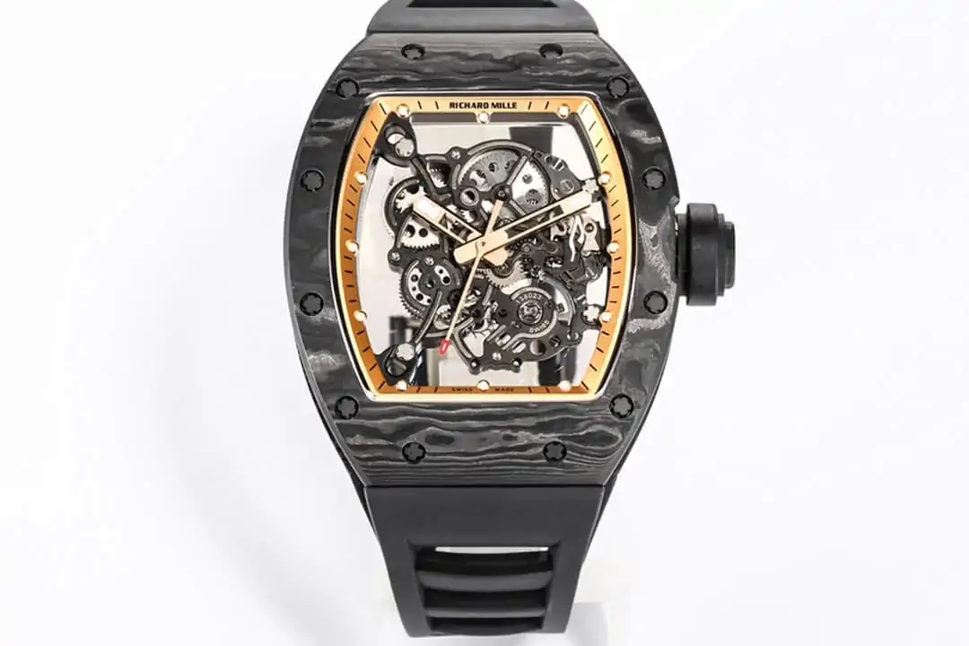 Richard Mille RM055 NTPT BBR Factory Carbon Fiber Black Rubber Strap