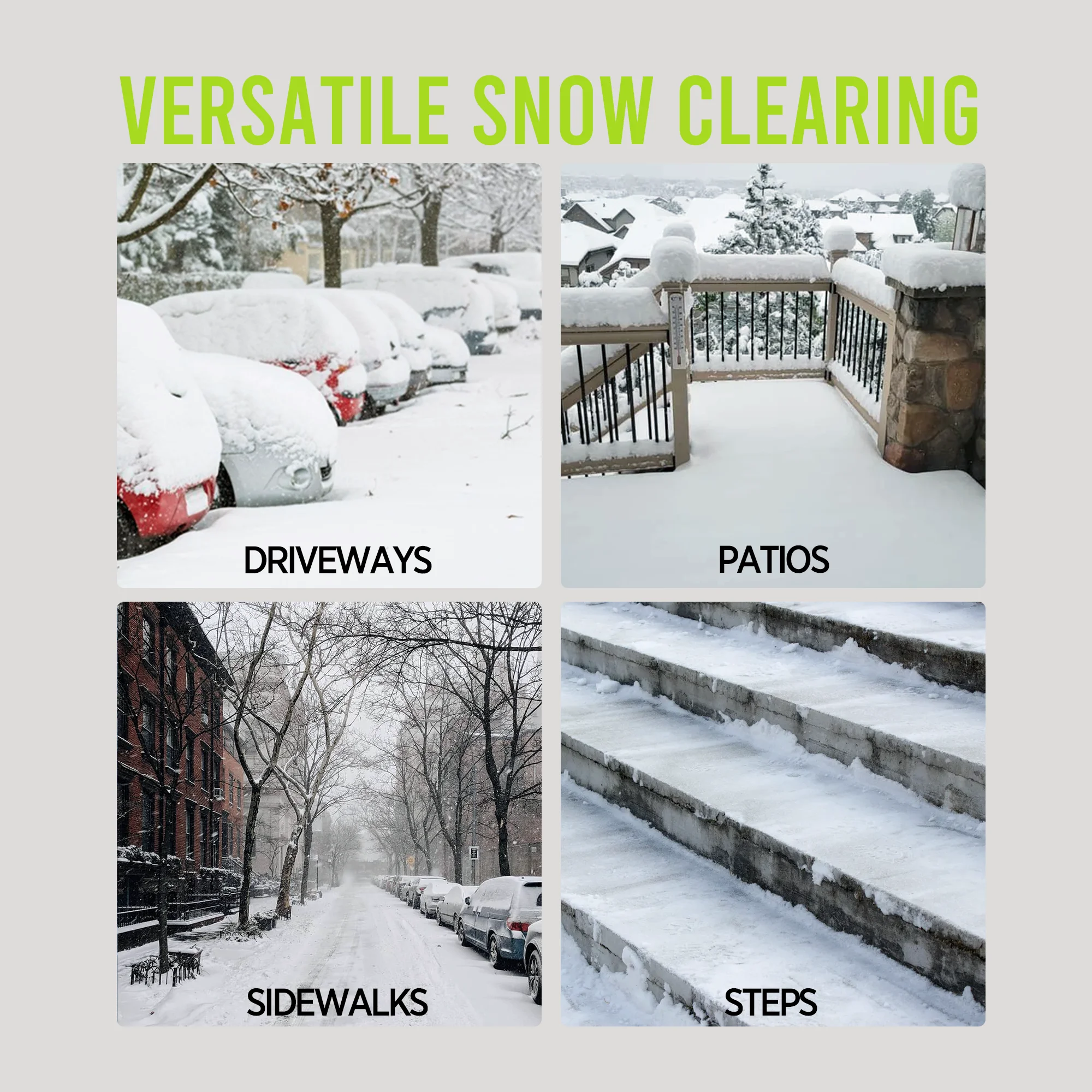 21V 12 Inch Cordless Snow Shovel, Battery Powered Snow Blower with Directional Plate Adjustable Front Handle,4.0-Ah Battery Quick Charger Included - Image 8
