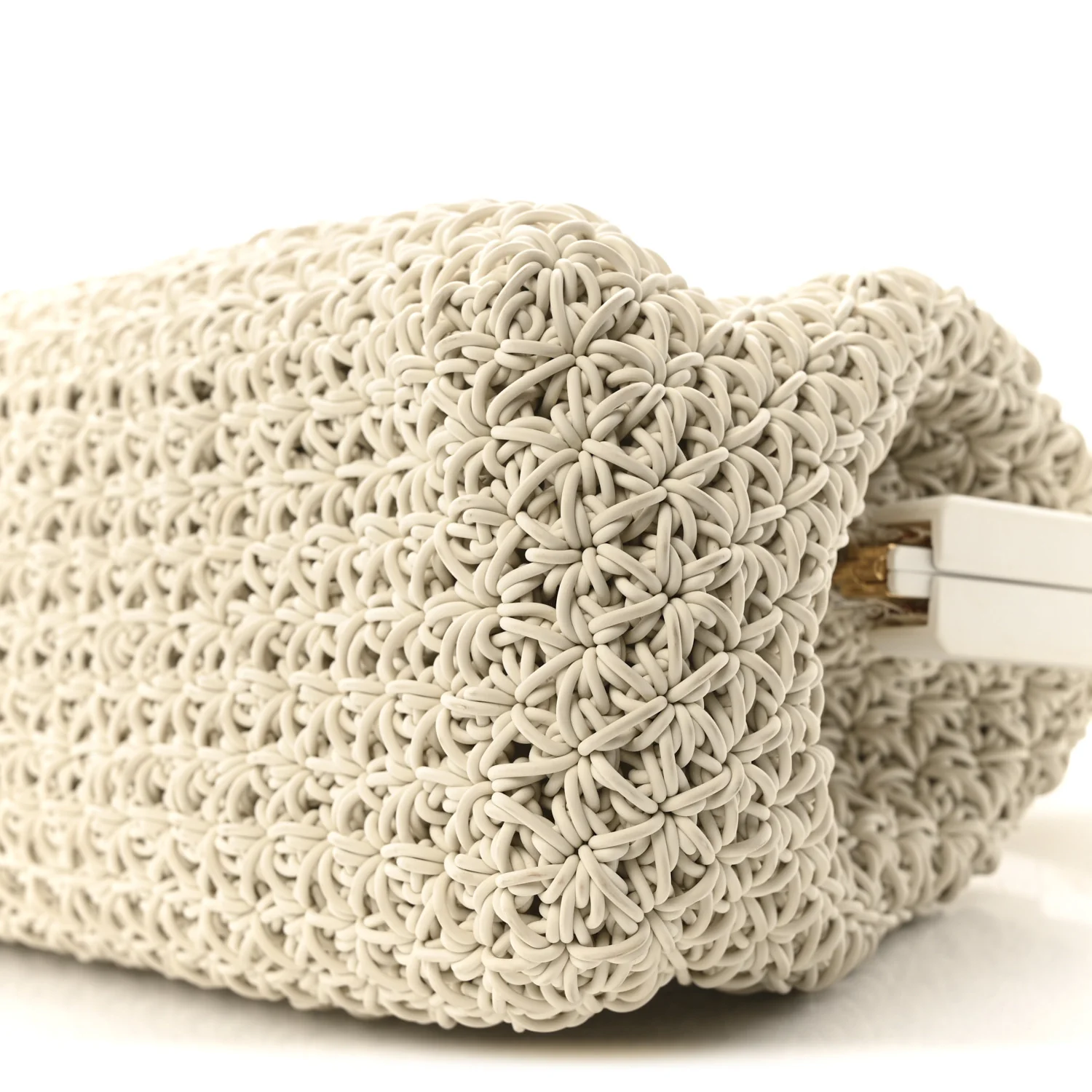 Rubber Crochet Medium The Point Triangle Bag Chalk