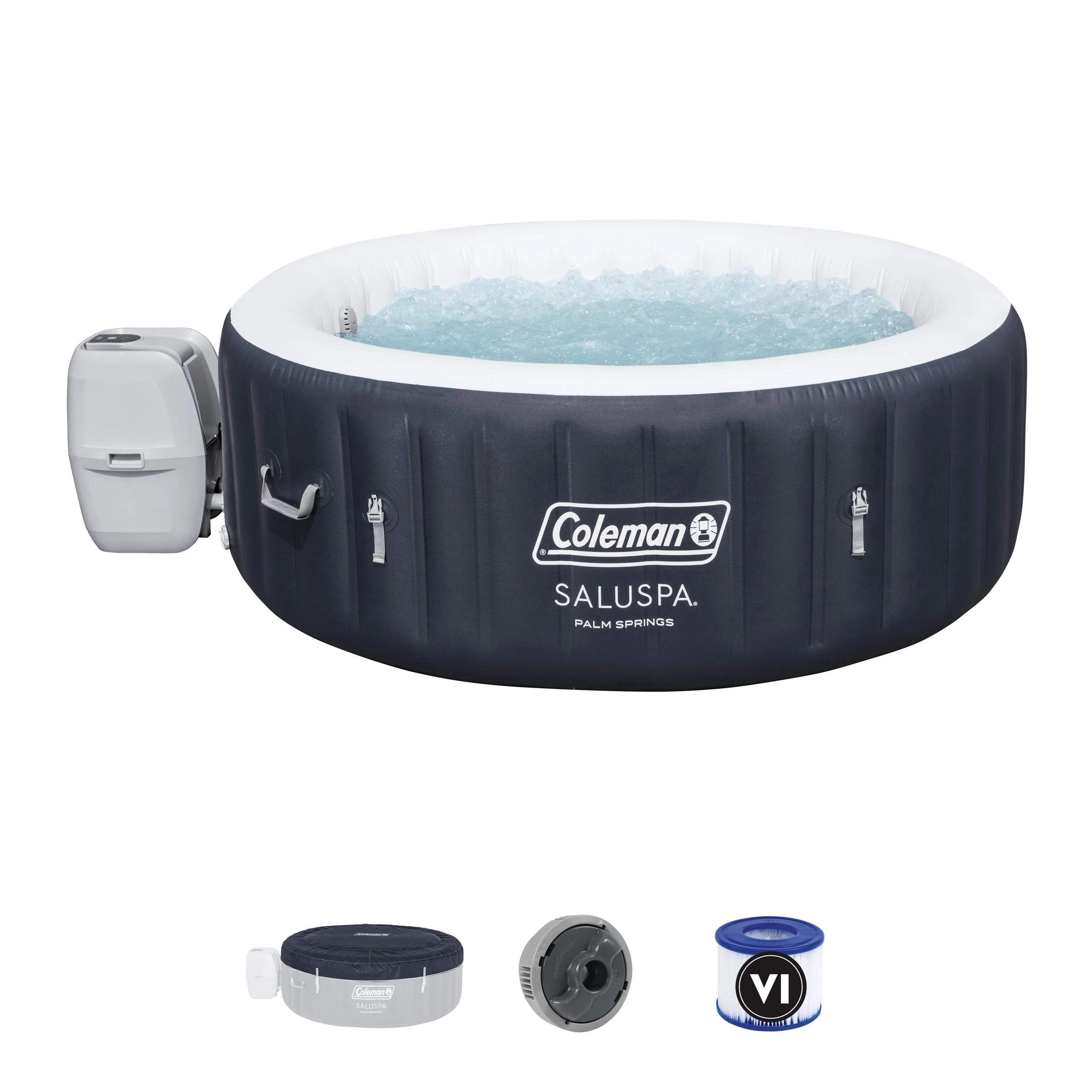 Coleman Saluspa Palm Springs Airjet Inflatable Circle Hot Tub Spa 4 - 6 Person with Pump #p08411