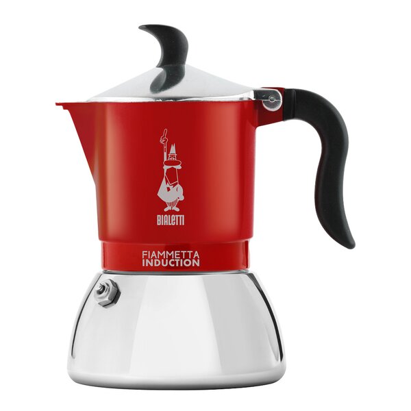Fiammetta Induction espressokanne 4 kopper 150 ml rød