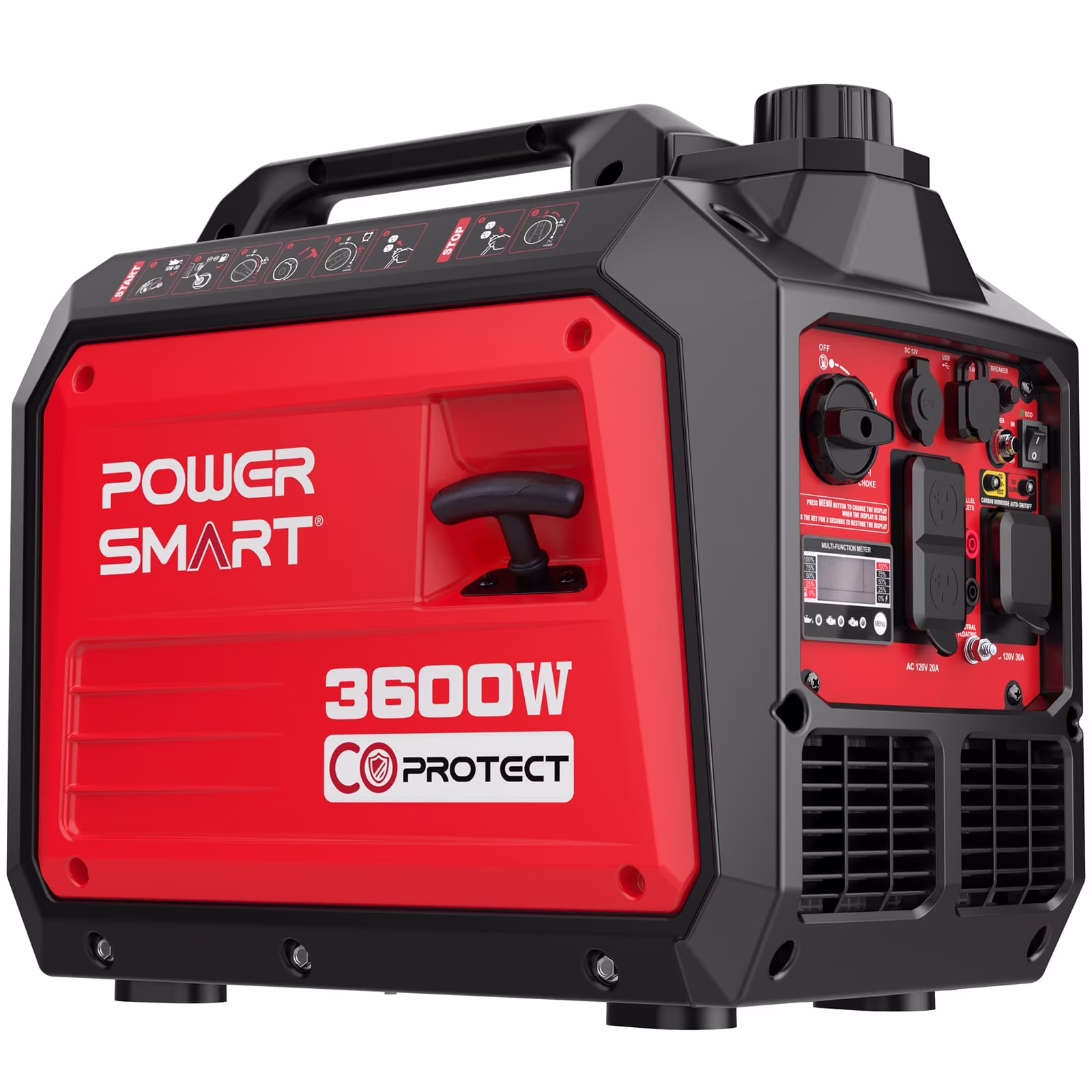 Portable Gas Powered Generator 3600W, CO Detect USB Output, Low Noise for Camping Home(3500W)