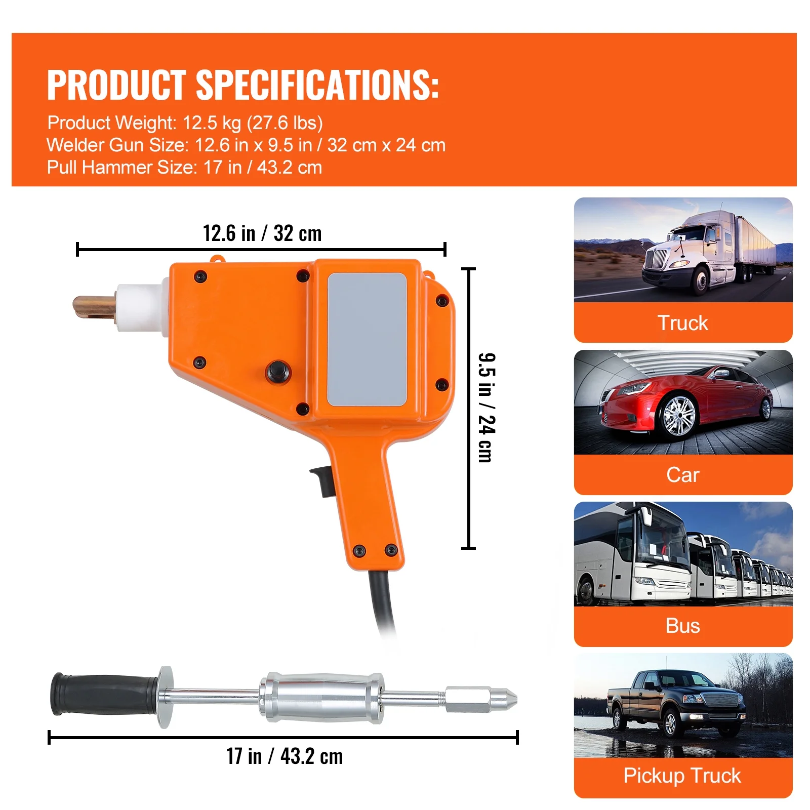 Stud Welding Set, 5500 Dent Fixing Kit, 800VA Spot Welding Tool, 110V Stud Welding Equipment, Stud Gun for Pulling Dents with Full Accessory Set, Auto Body Restoration - Image 7