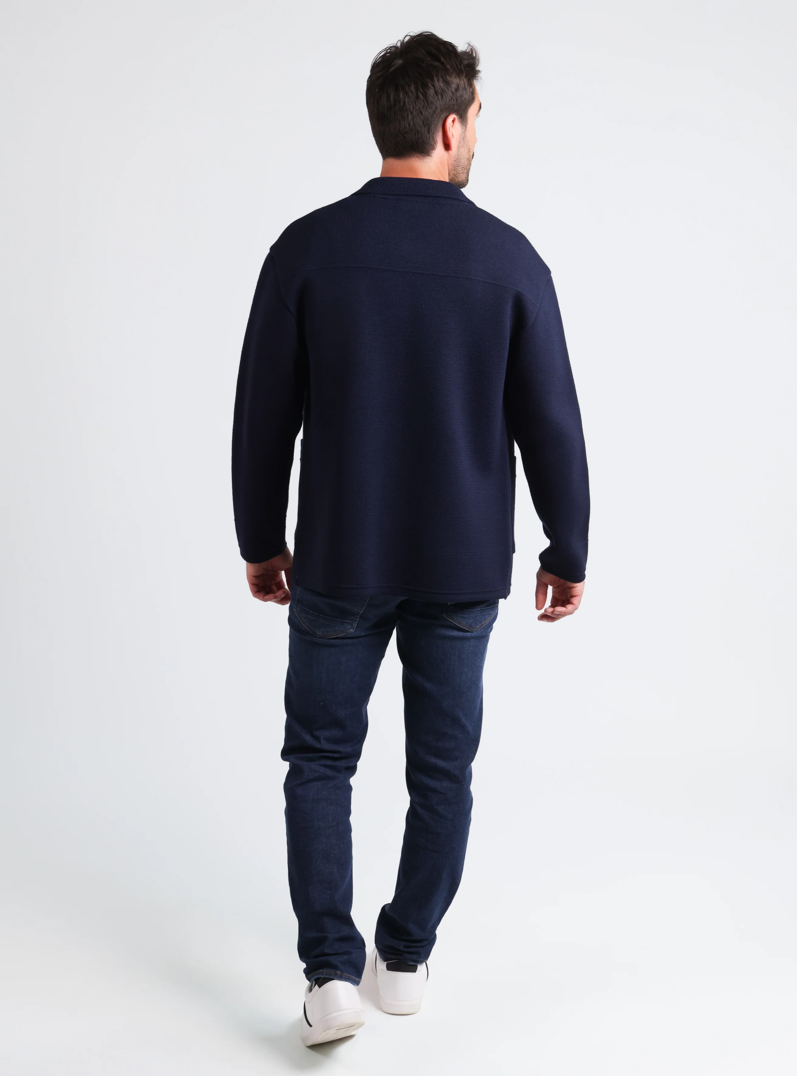 Veste homme en laine bleu marine