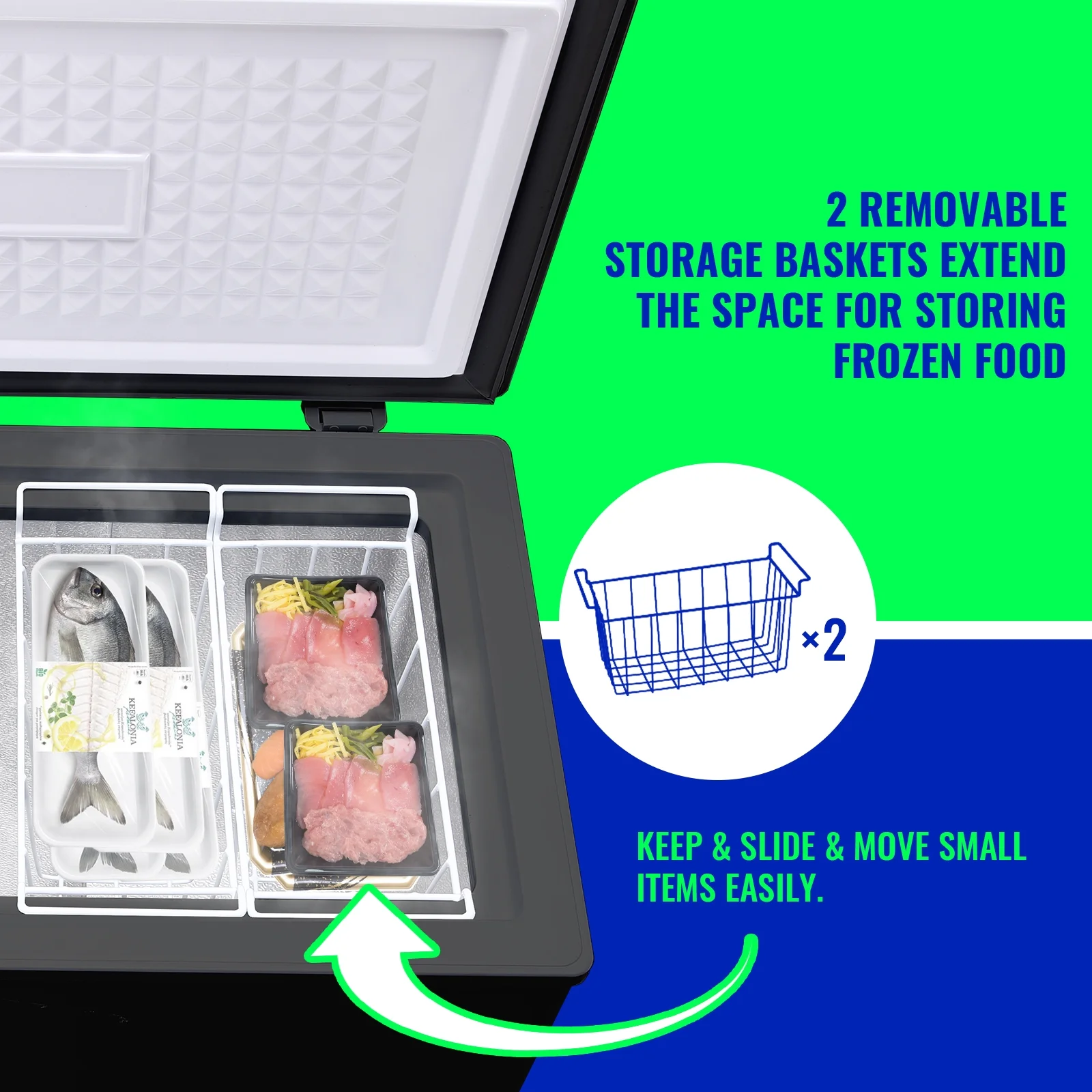 3.5 Cu.ft Chest Freezer with Electronic Panel, Accurate Temperature Display to 1�?BLACK(BLACK) - Image 5