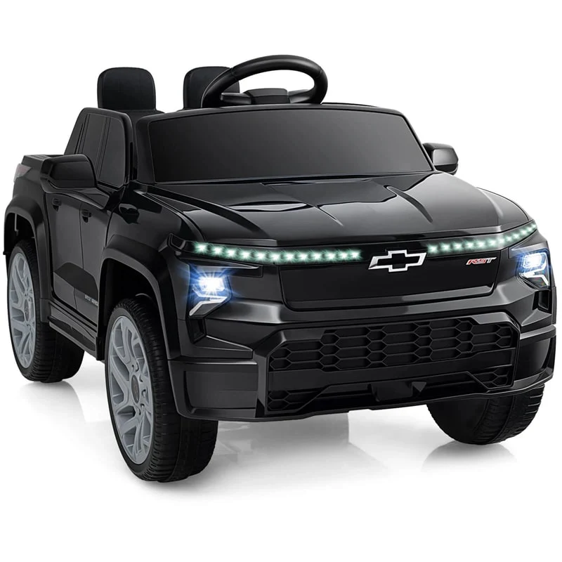 12V Licensed Chevrolet Ride On Truck Car Kids Electric Vehicle with Remote Control, Rear Storage, Lights, Music & Spring Suspension for Ages 3+