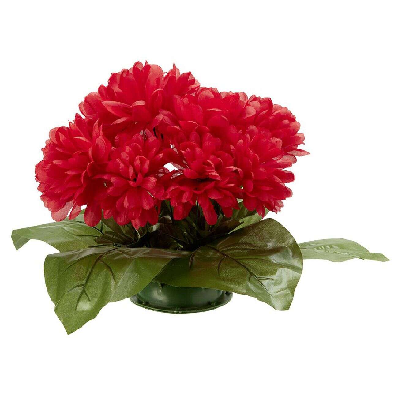 Coussin chrysanthème artificiel 15 têtes rouge