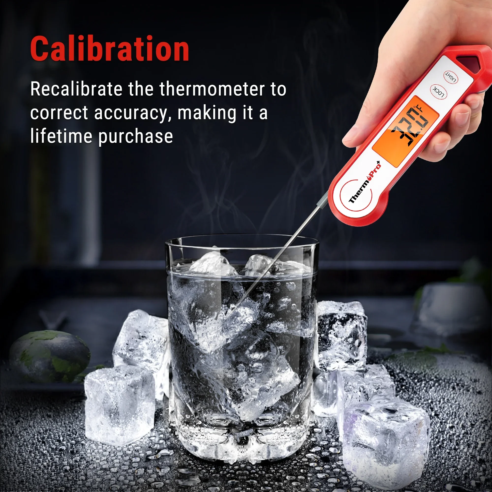 TP19HW Waterproof Digital Meat Thermometer, Food Candy Cooking Grill Kitchen Thermometer with Magnet and LED Display for Oil Deep Fry Smoker BBQ Thermometer