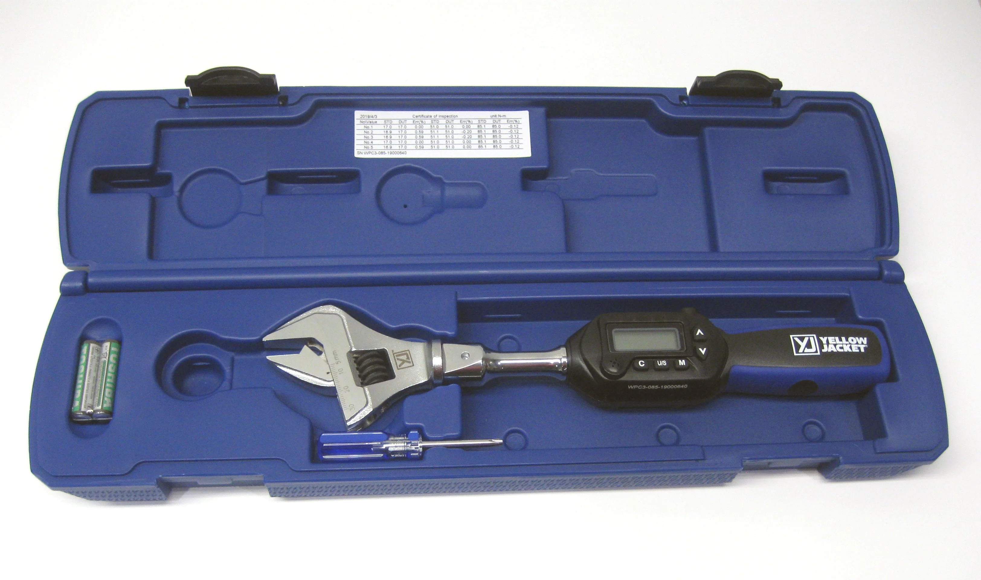 Yellow Jacket 60648 Digital Adjustable Torque Wrench 752 in - Lb Torque 10.6 in