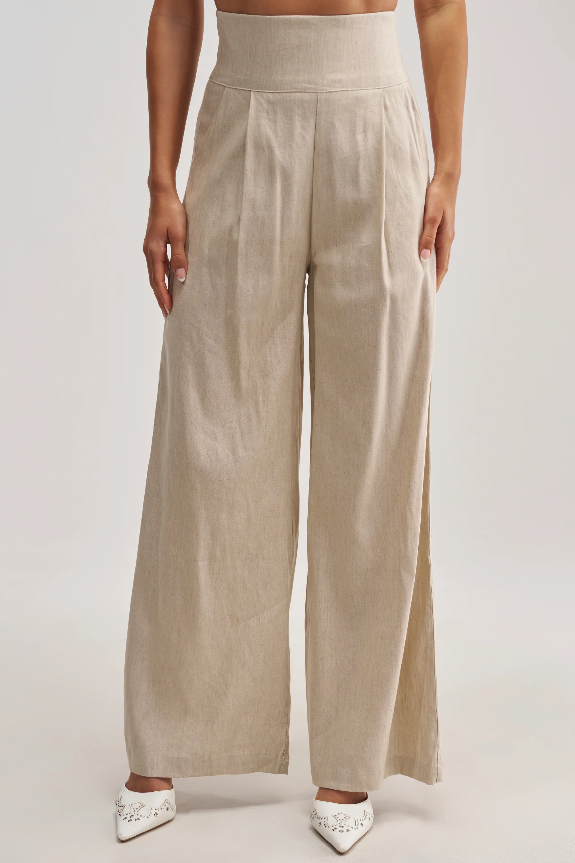 MASTERPIECE WIDE LEG PALAZZO PANT IN LINEN - Akira Store