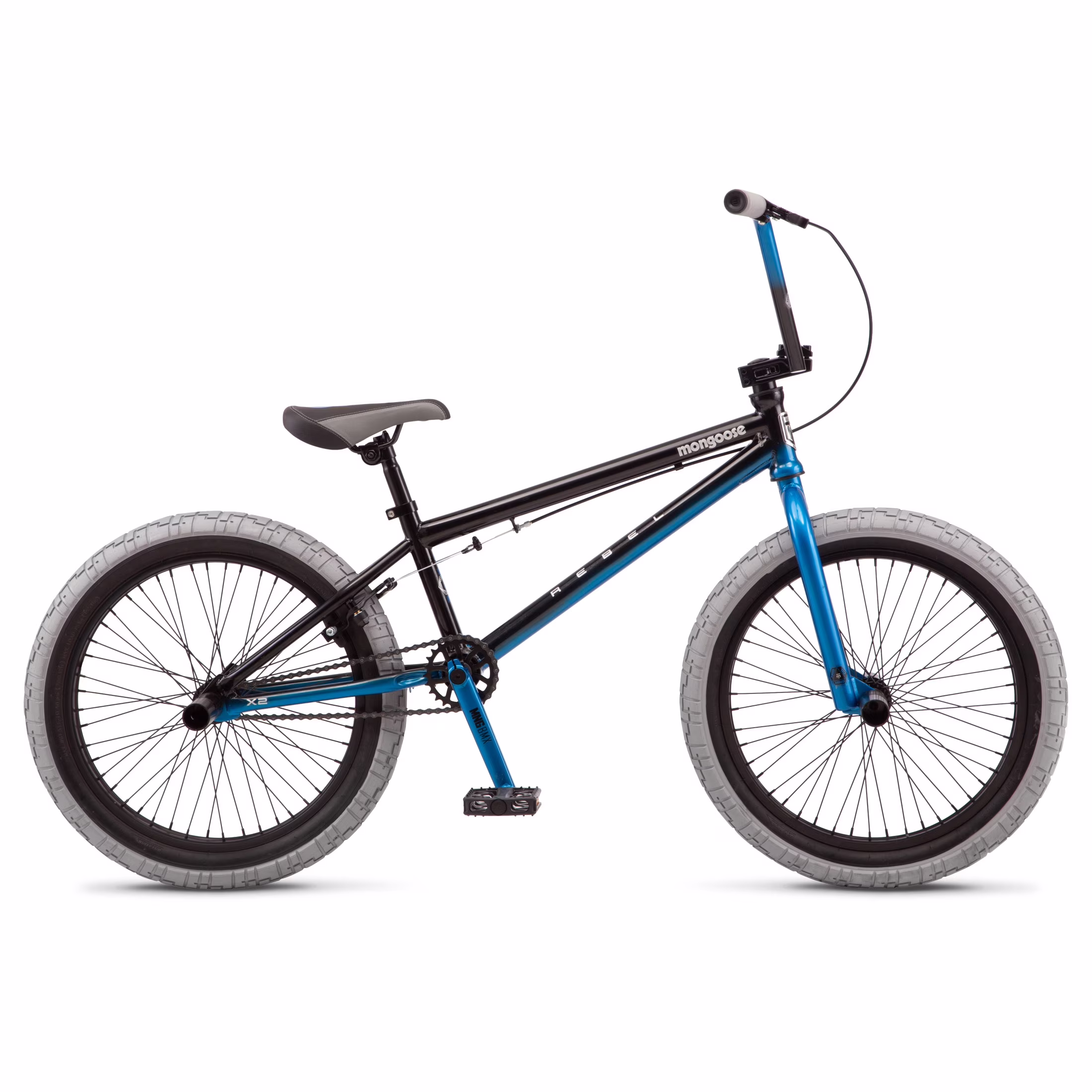 Rebel X2 Kids BMX Bike, 20-in. Wheels, Children Ages 6+, Black Blue Bicycle(Black)