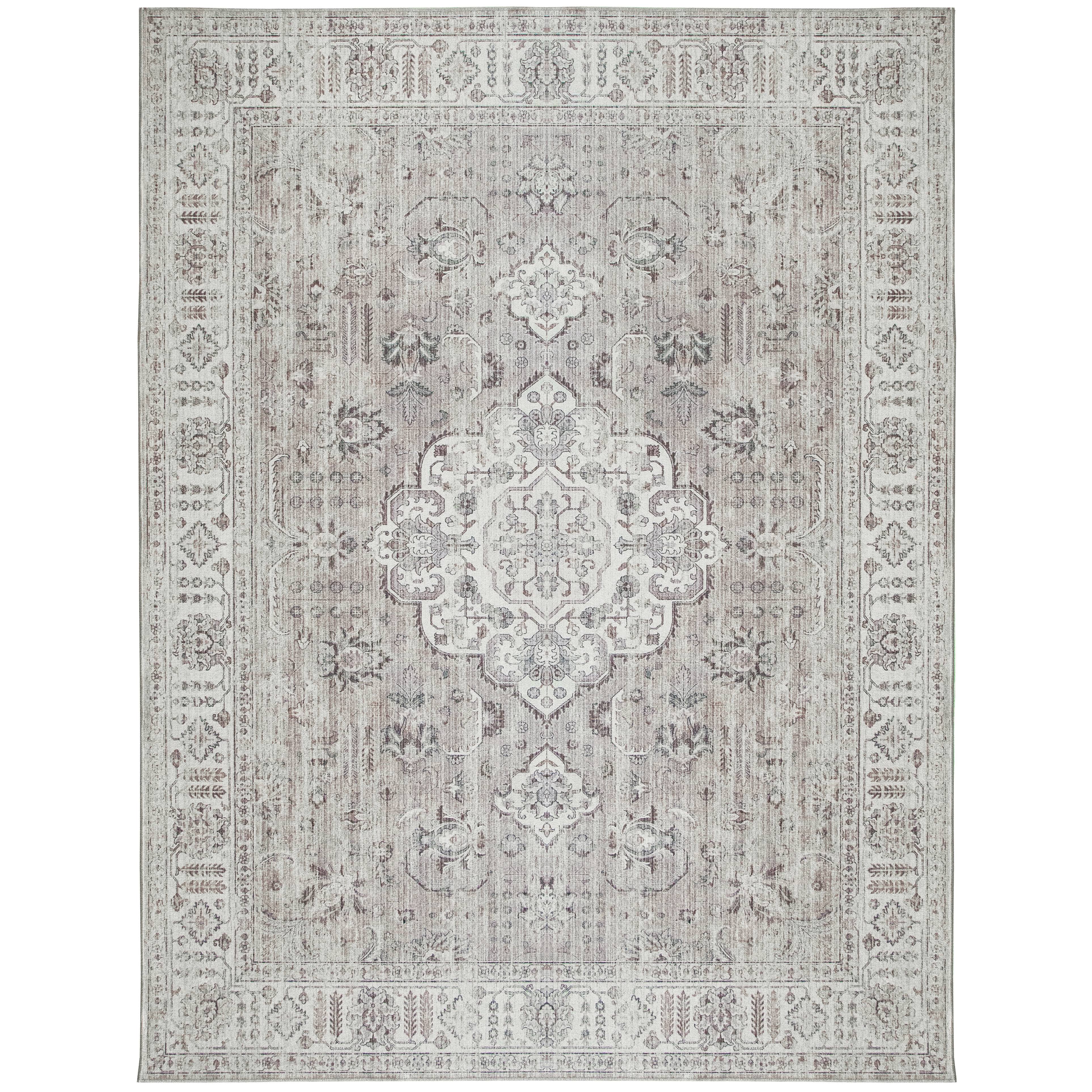 ReaLife Persian Area Rug - Machine Washable-Stain Resistant - Recycled fibers - Living Room Dining Room - Ava Beige-Ivory - 5x7 ft