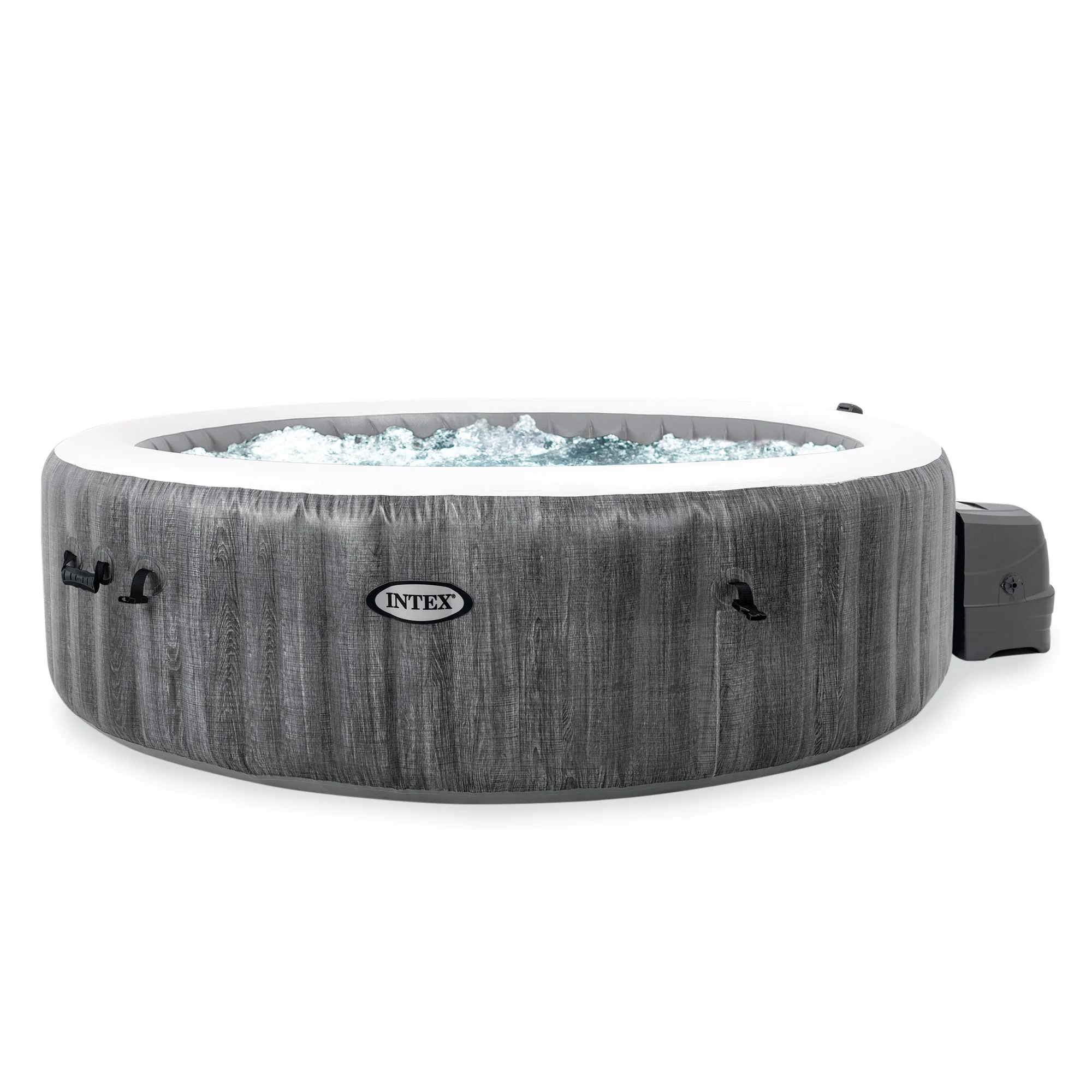 INTEX Purespa Plus Greywood Deluxe 4 Person Inflatable Spa W/ Jets