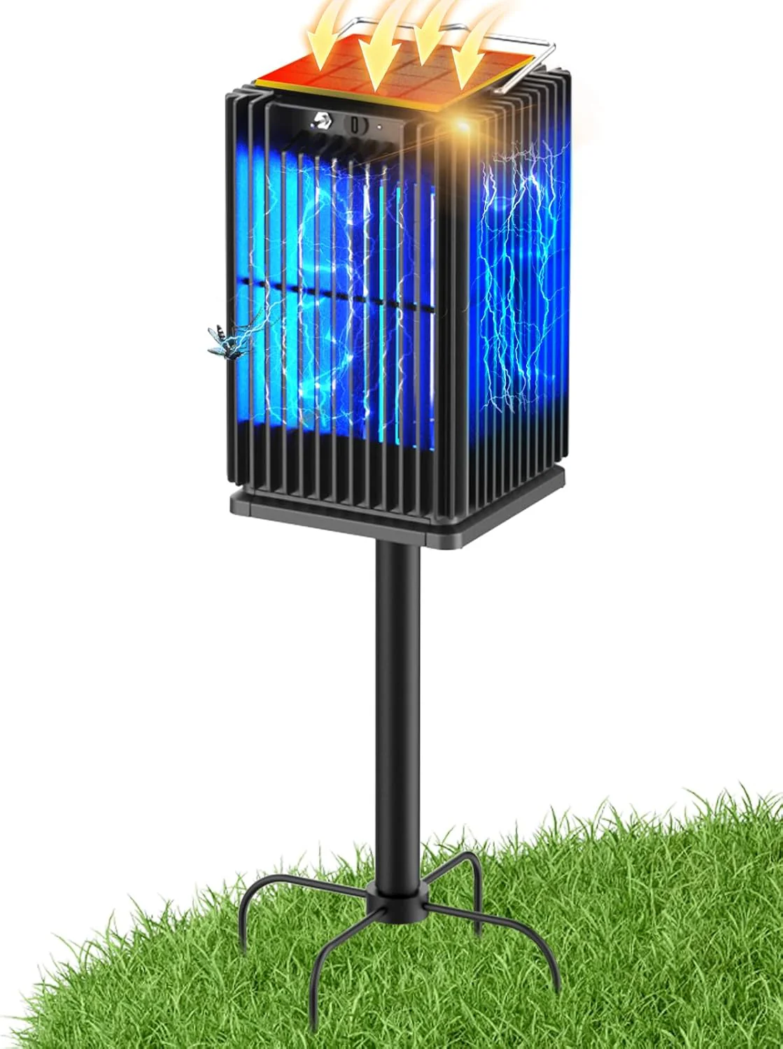 Waterproof Solar Outdoor Bug Zapper, 4200V 5000mAh Light Sensor Mosquito Killer