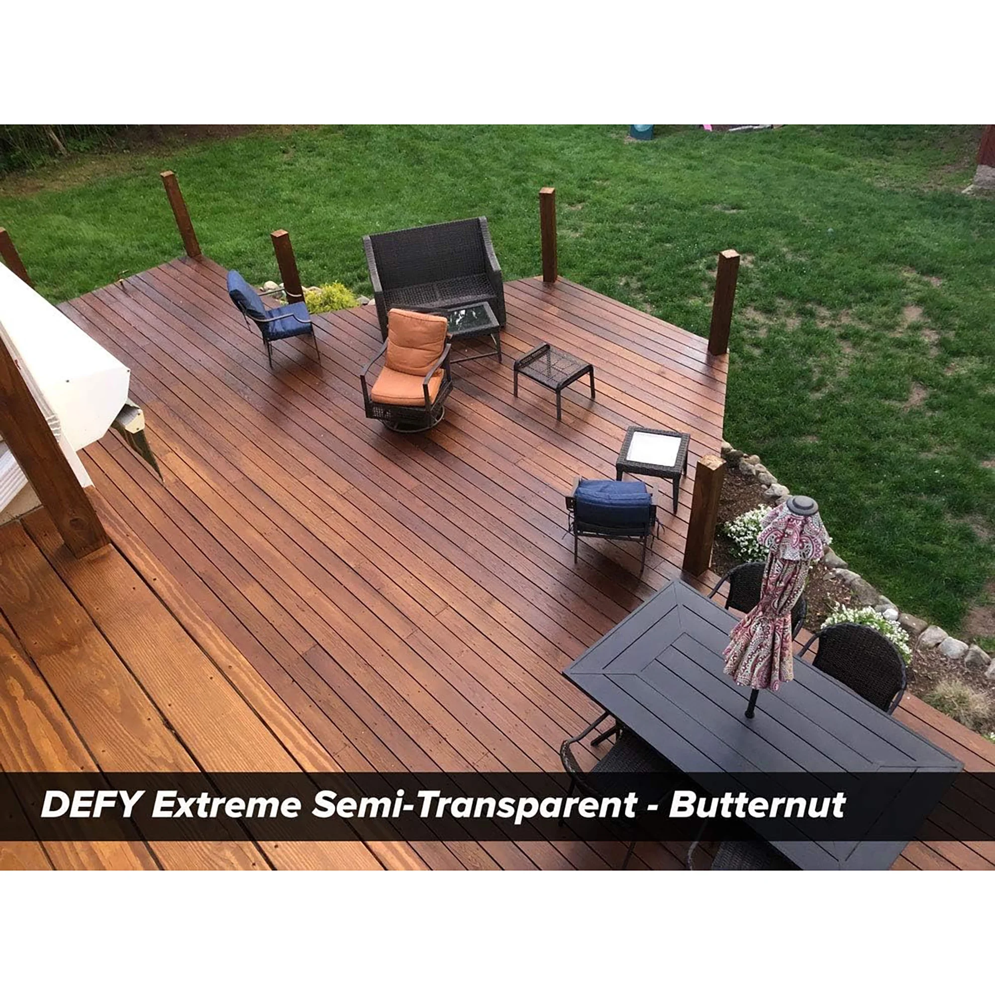 Extreme Wood Stain and Sealer in One 5 Gallon Semi-Transparent Waterproof Coating for All Wood Types Butternut - Image 6