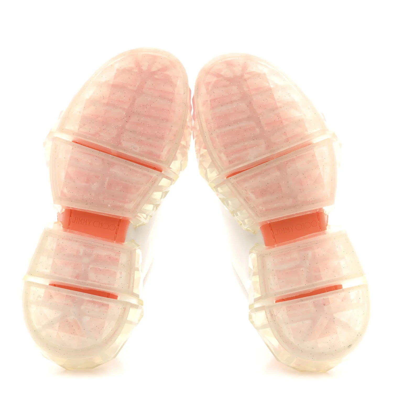X JK JEONG Calfskin Patent Womens Diamond Low Top Sneaker 35 White Orange