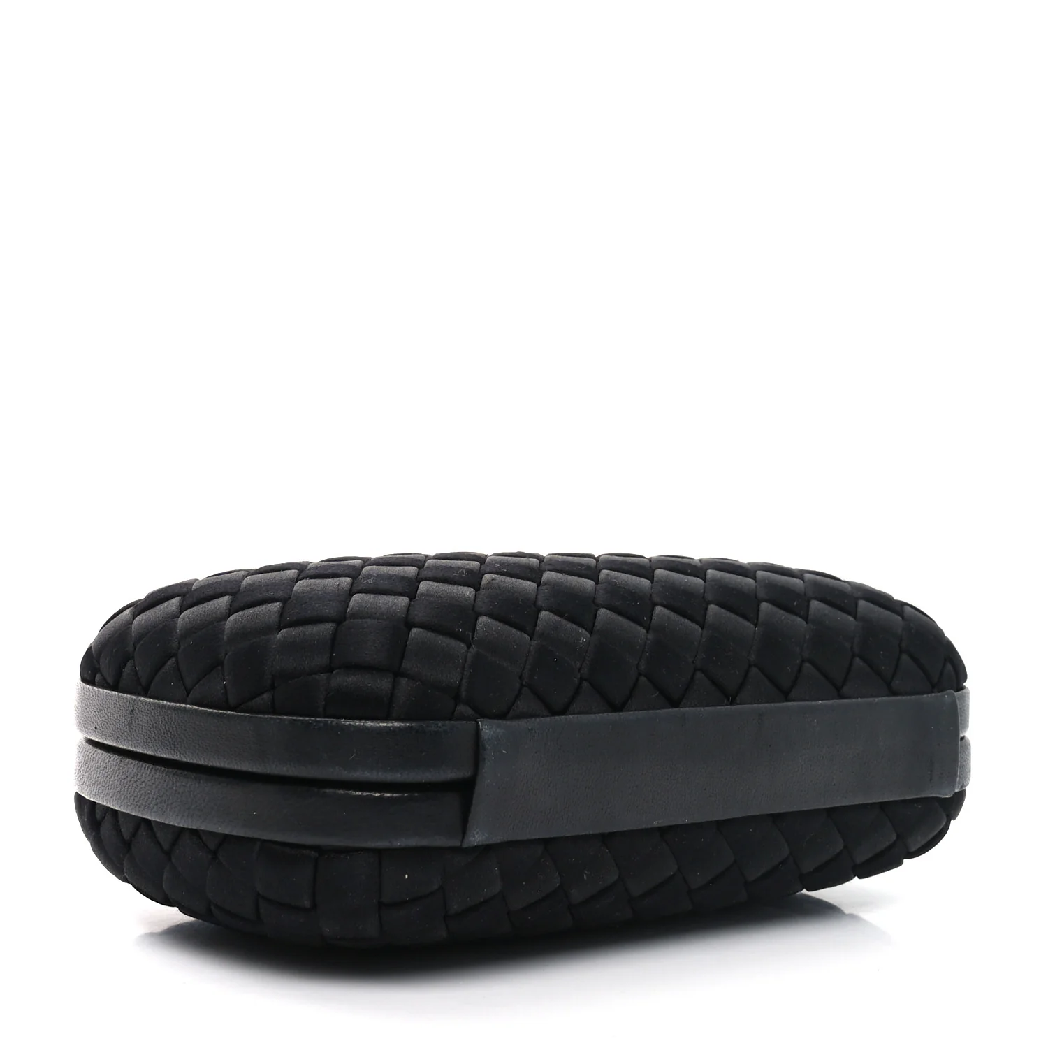 Satin Intreccio Impero Knot Clutch Black