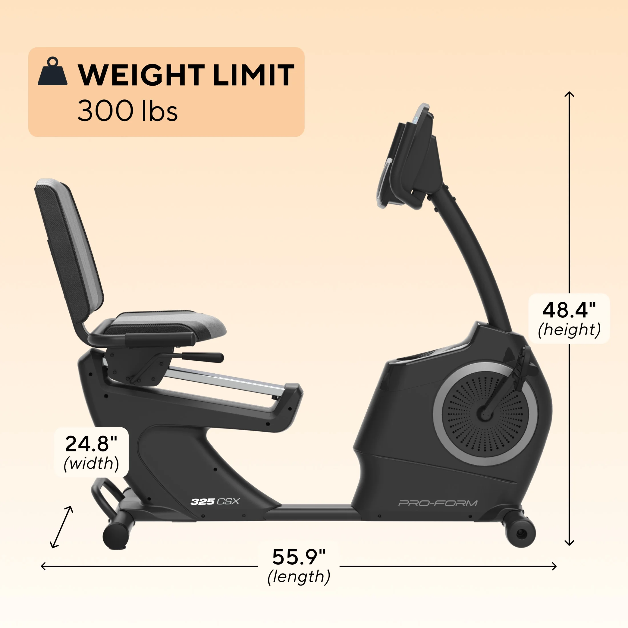 325 CSX Indoor Exercise Bike with Compact Design and Quiet Digital Resistance - Image 3