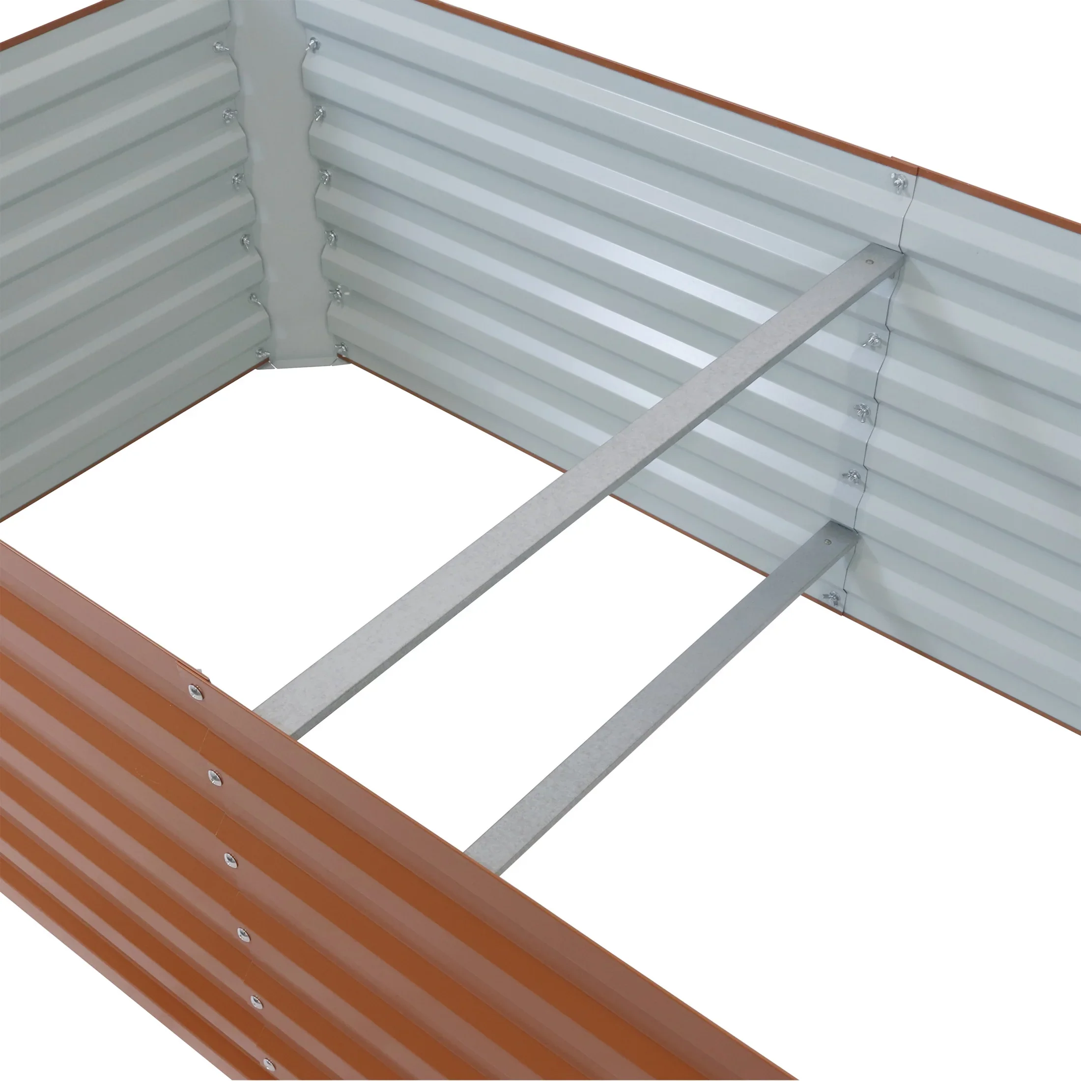 Sunnydaze 71 x 35.5 x 23.5 Rectangular Silver Galvalume Steel Raised Garden Bed