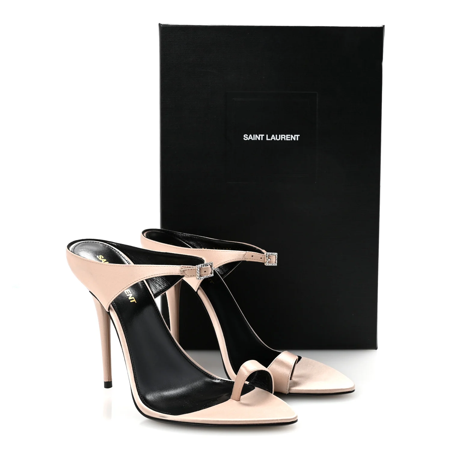 Crepe Satin Dive 110 Mule Sandals 38.5 38.5 Genuine Nude