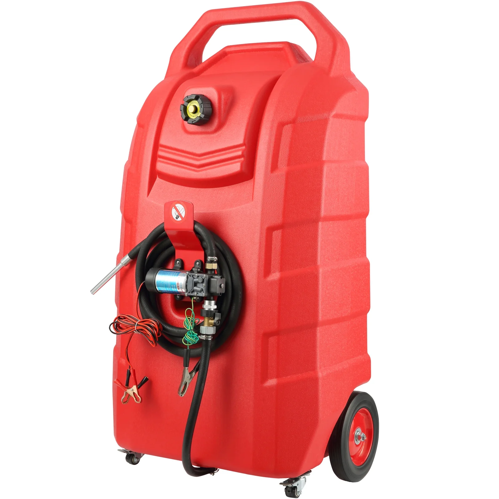 Fuel Carrier, 32 Gallon, Mobile Fuel Storage Unit On-Wheels, Equipped with 12V DC Transfer Pump, Gasoline Diesel Fuel Holder with 8.2 ft Hose, Flow Rate 7L/min, Suitable for Trucks, Boats - Image 5