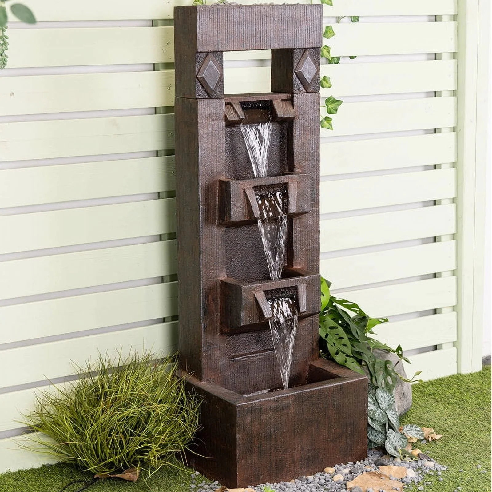 Outdoor Fountains and Indoor Waterfalls 4 Floor-Standing Water Fountain Outdoor with LED Lights for Garden, Living Room, Patio, Home Decor - Image 6