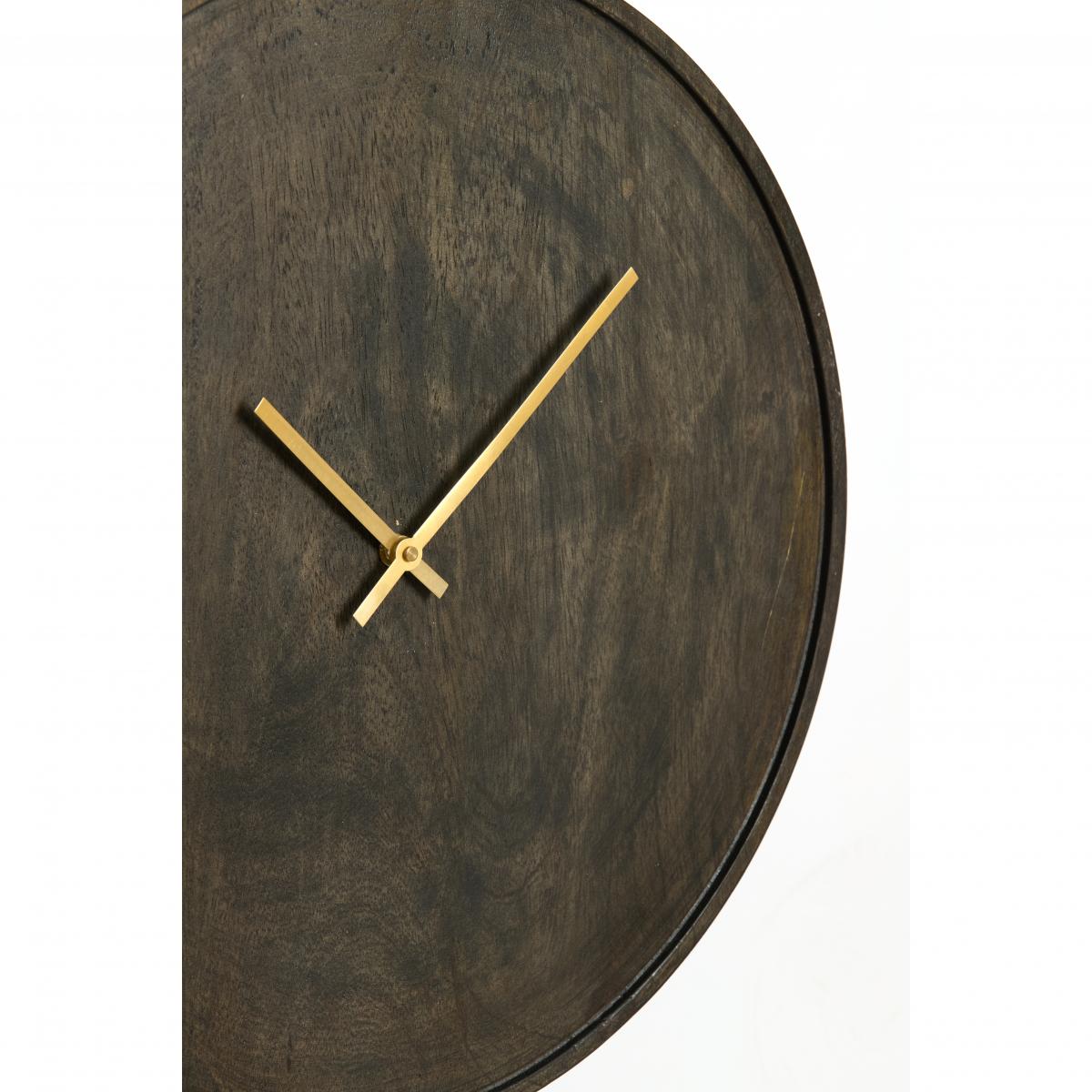 Light & Living - Veti klok Ø56 cm - mangohout donkerbruin