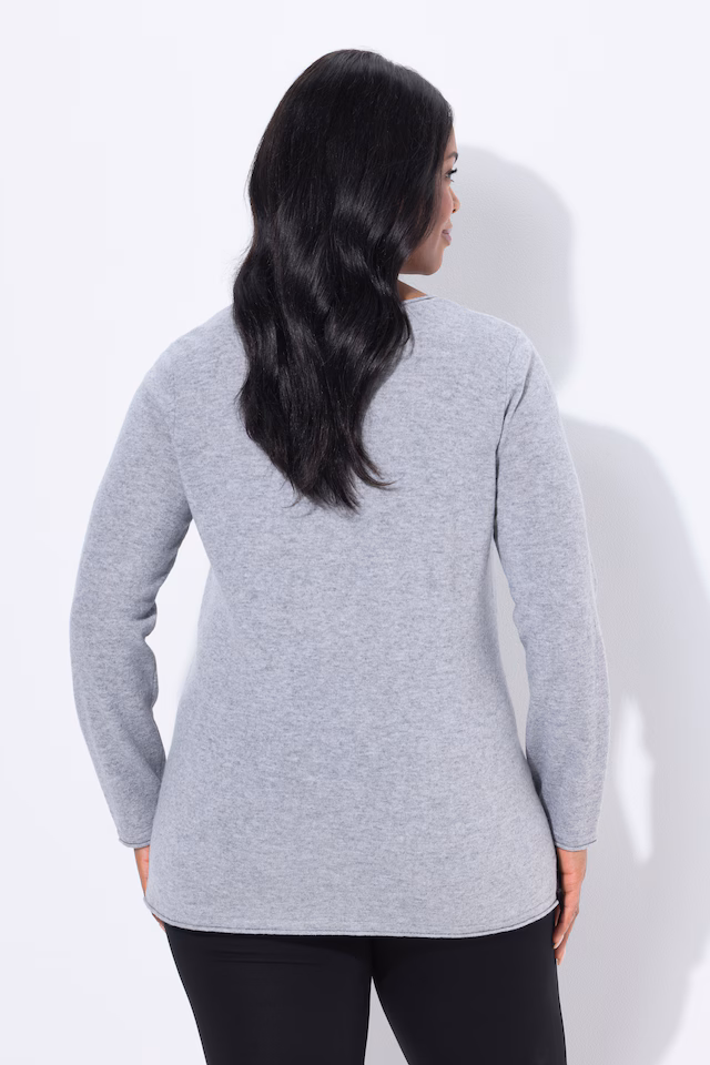 Rolled Edge Long Sleeve Merino Sweater
