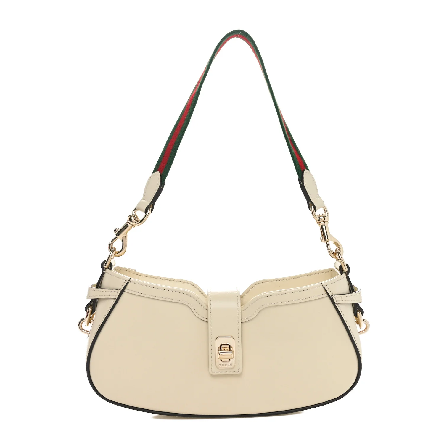 Calfskin Mini Moon Side Shoulder Bag Ivory