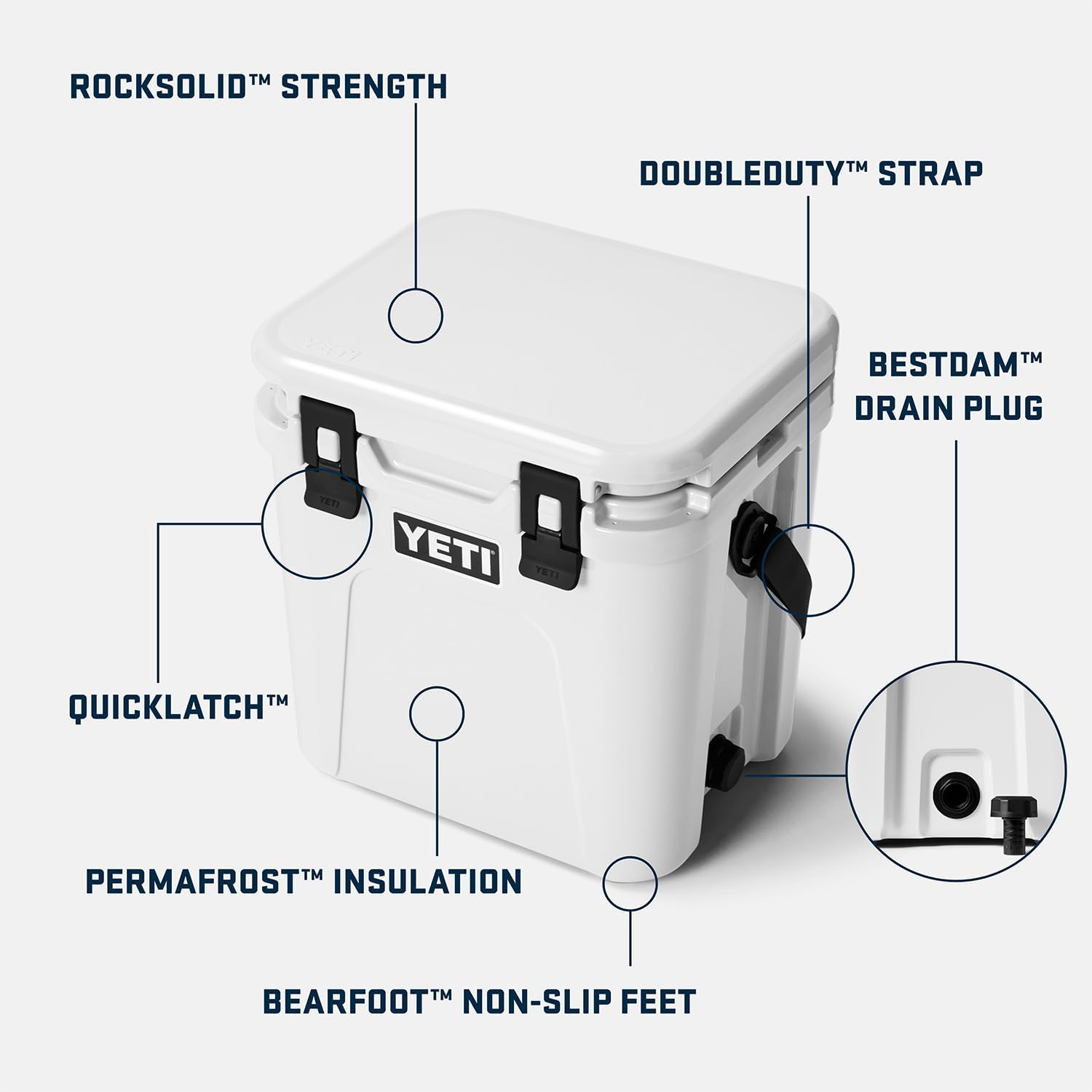 YETI Roadie 24 2.0 Hard Cooler with DoubleDuty Shoulder Strap and Drain Plug