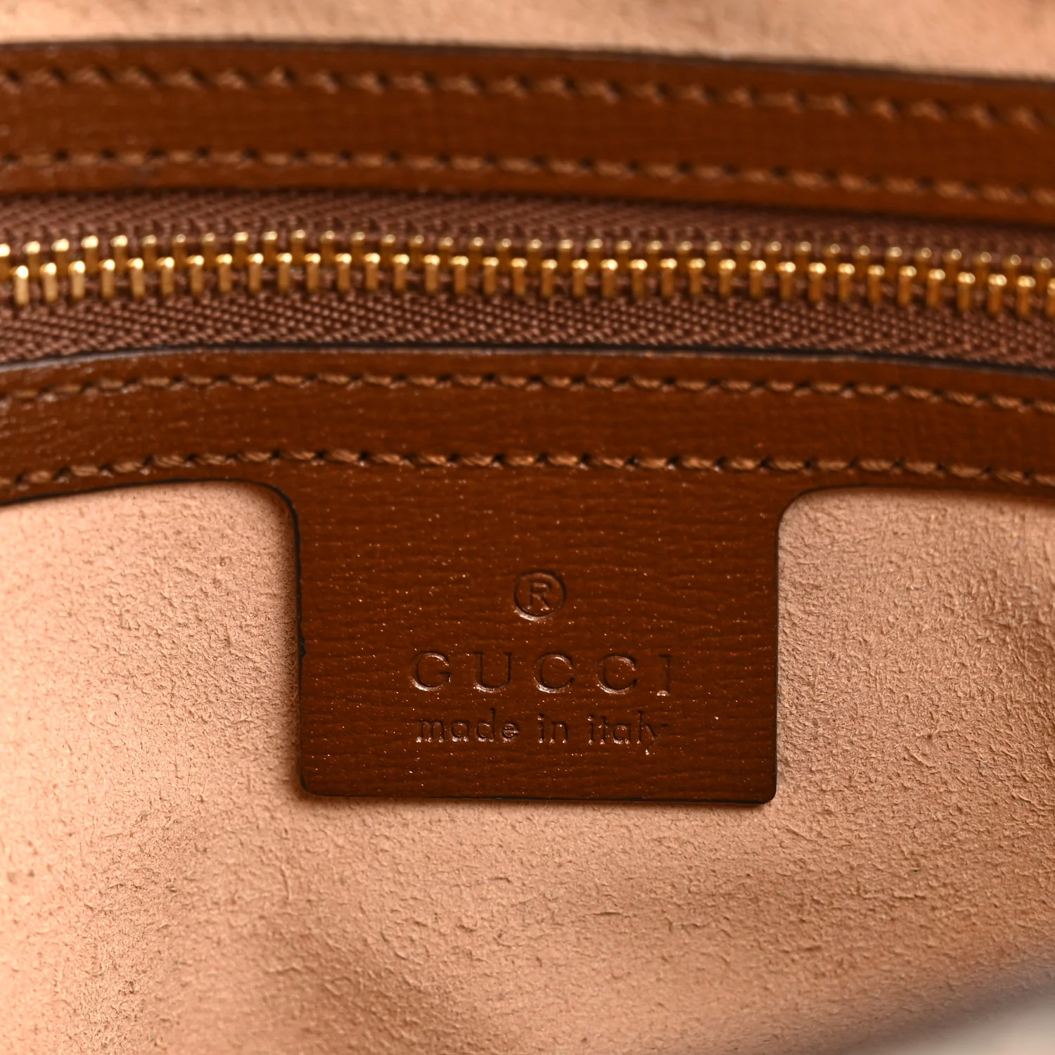GG Supreme Monogram Small Horsebit 1955 Shoulder Bag Beige Brown Sugar
