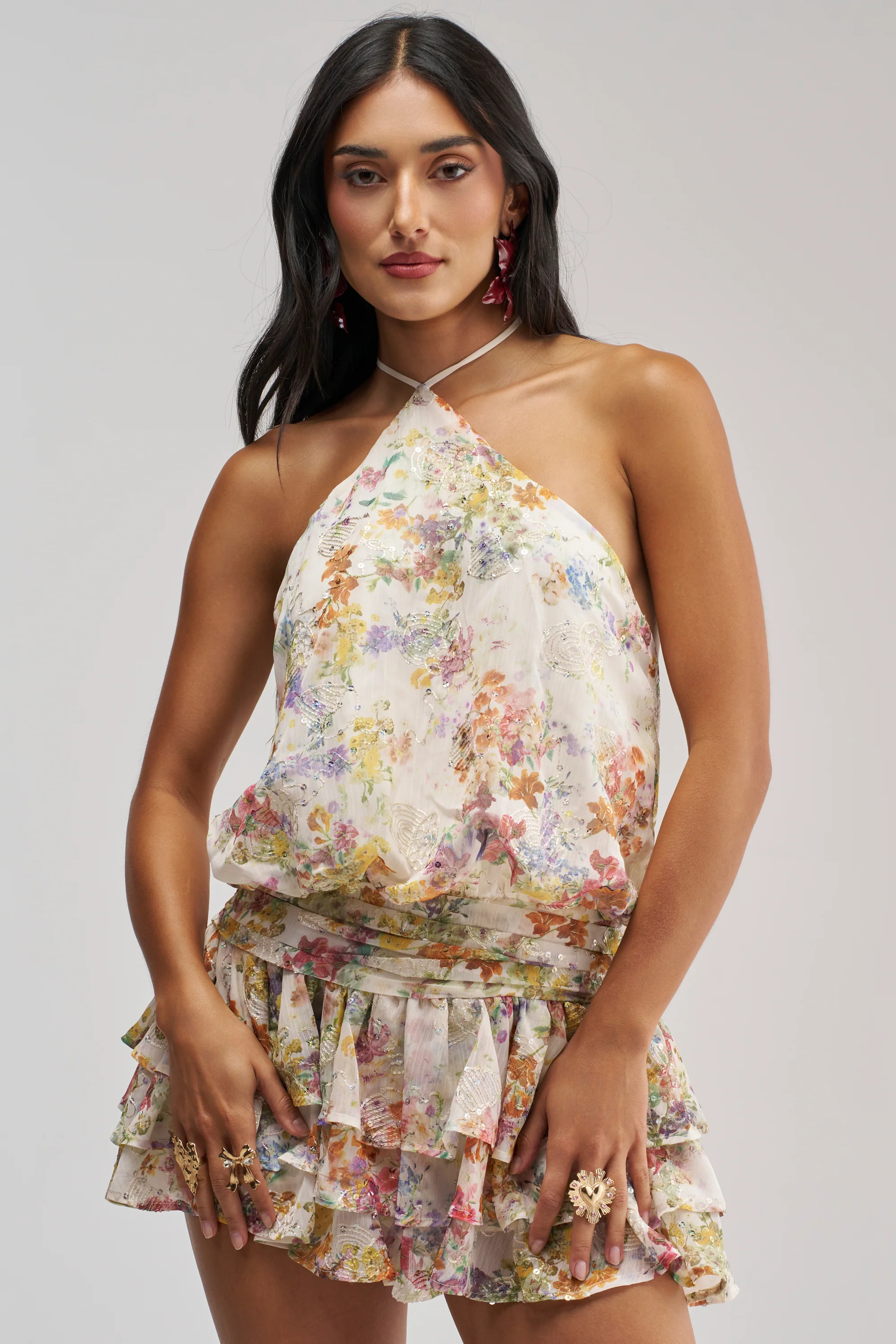 GARDEN PARTY MINI DRESS IN WHITE FLORAL - Akira Store