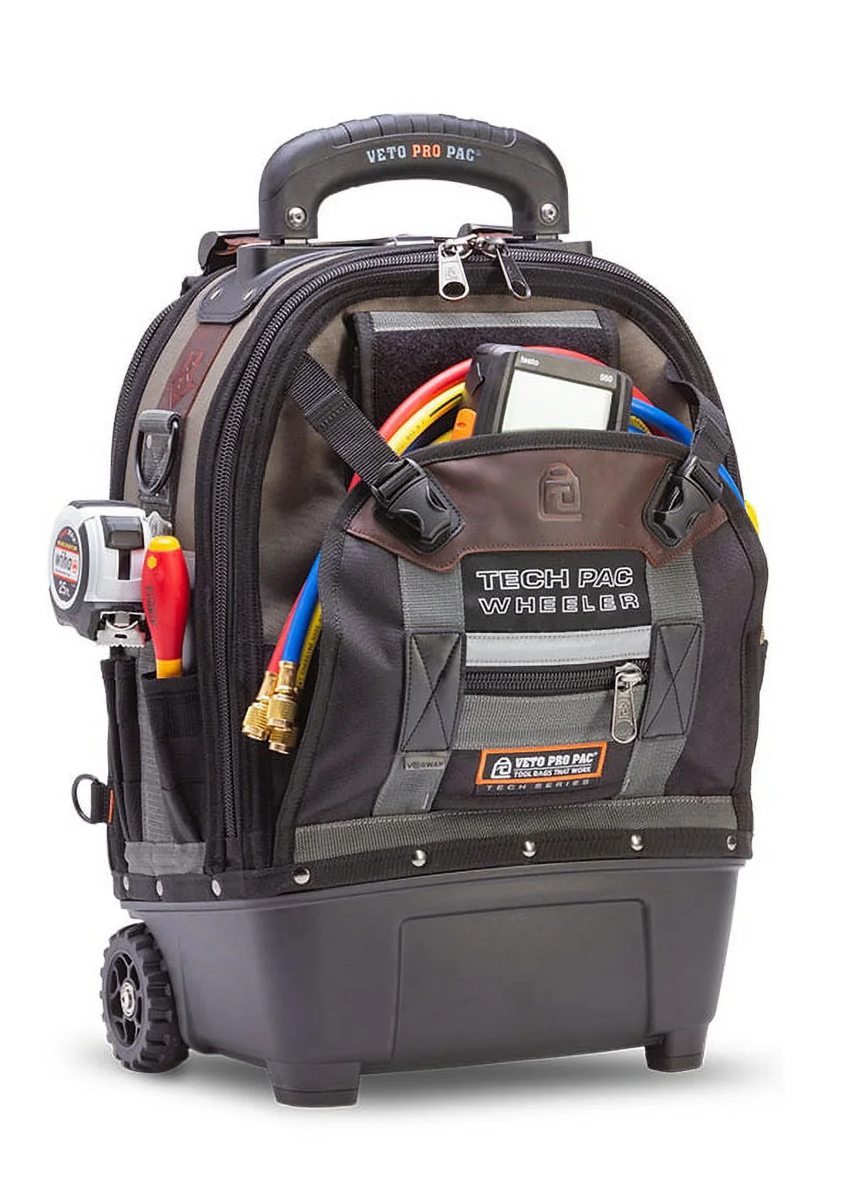 VETO Waterproof Tool Bags with Wheels, Polypropylene Plastic Black