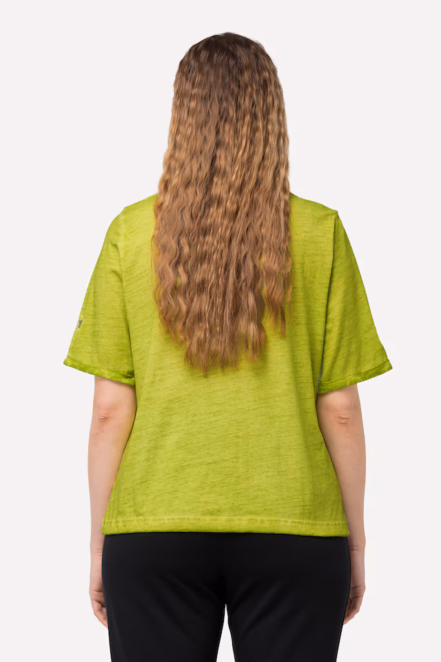 Cold Dyed Sweetheart Neckline Short Sleeve Tee