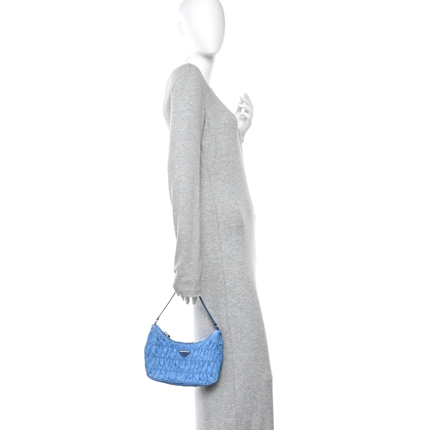 Tessuto Nylon Gaufre Shoulder Bag Pervinca